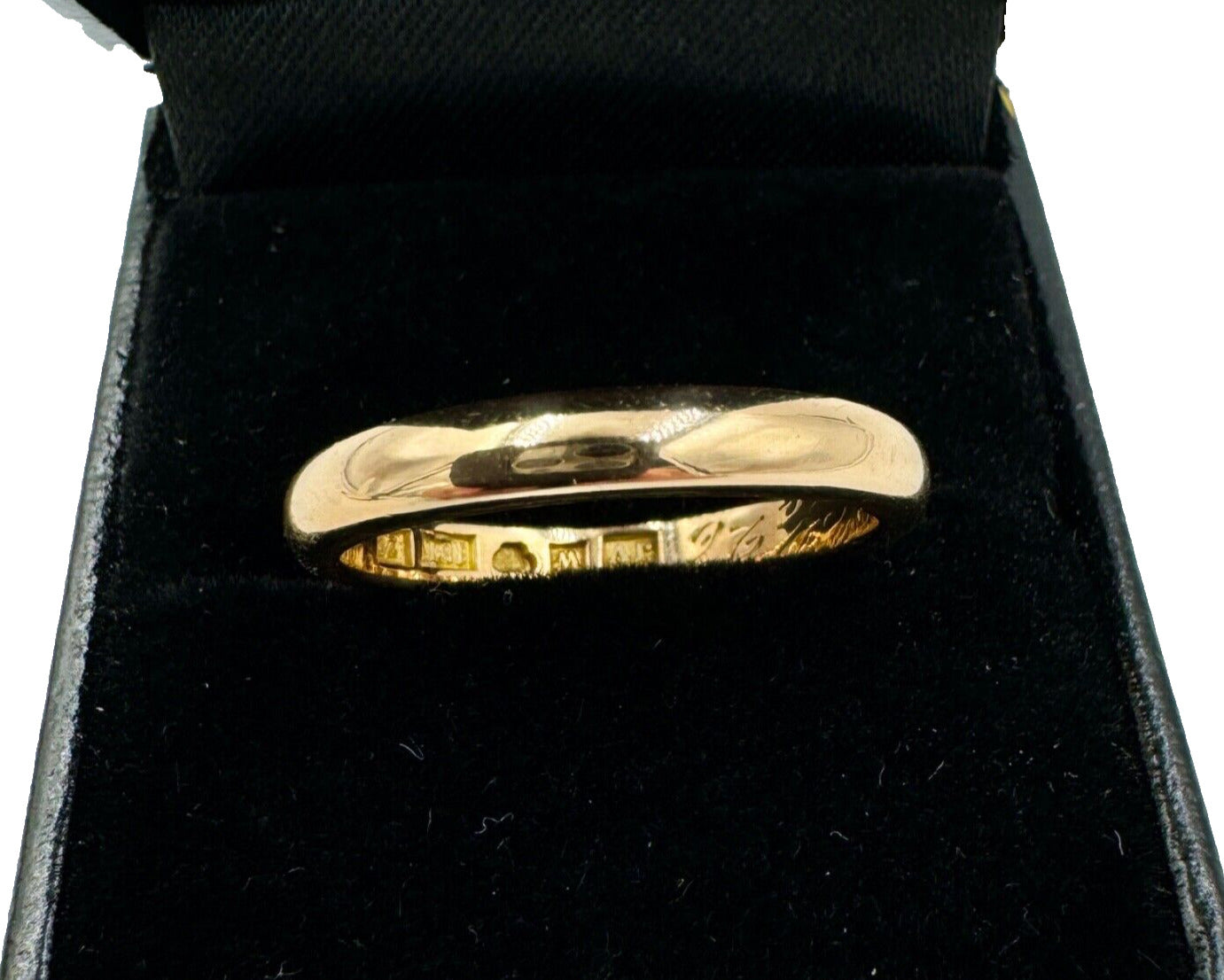 Antique 18K yellow Gold Art Deco Band Ring 3.3mm band Swedish