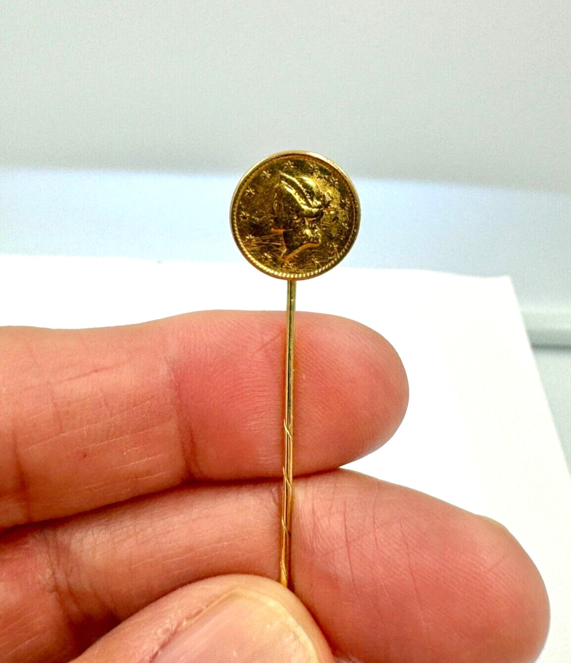1852 $1 Liberty Head Gold Dollar Stick Pin