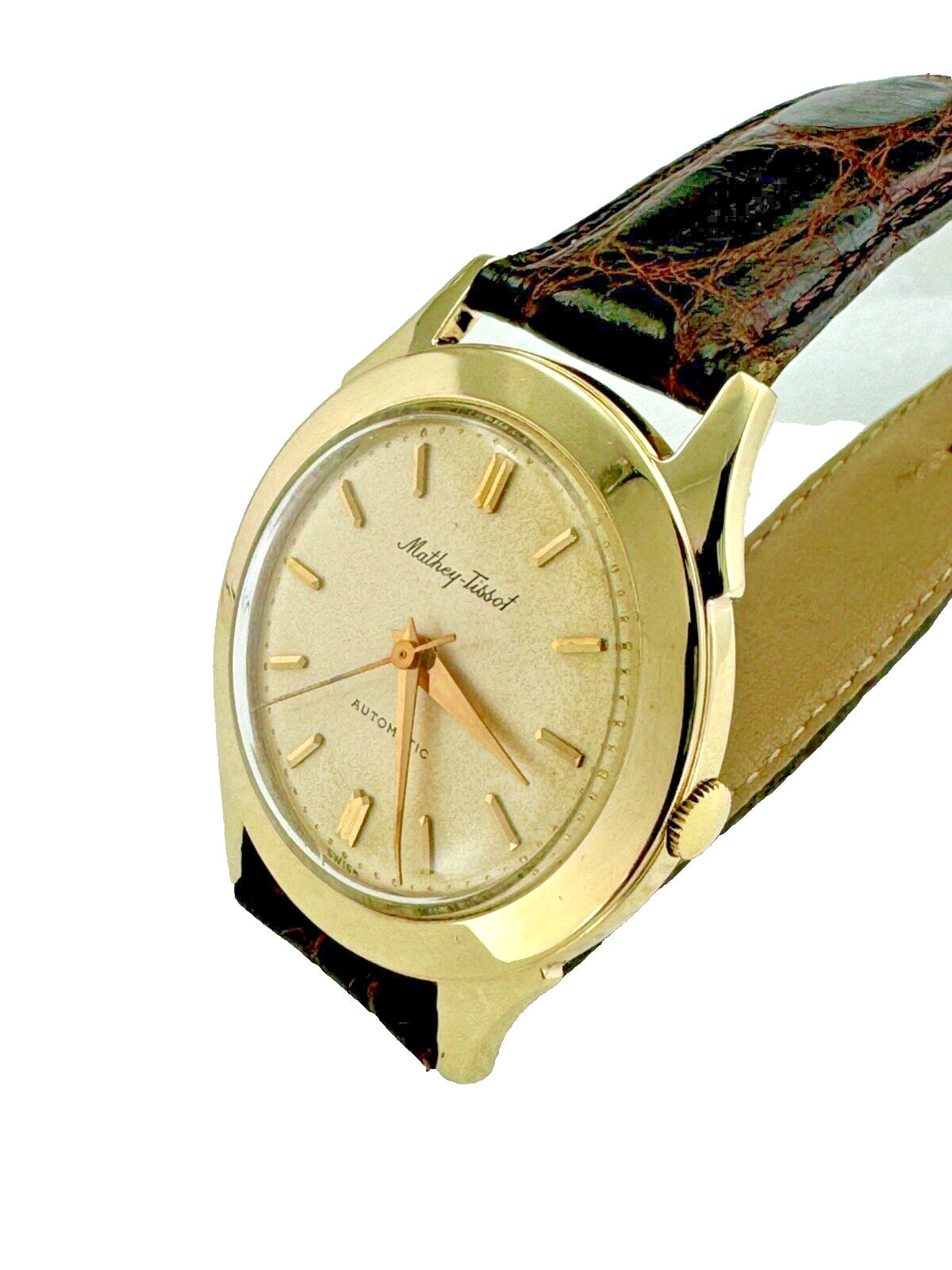 Mathey Tissot Automatic Non Magnetic Men's Watch 14K Yellow Gold
