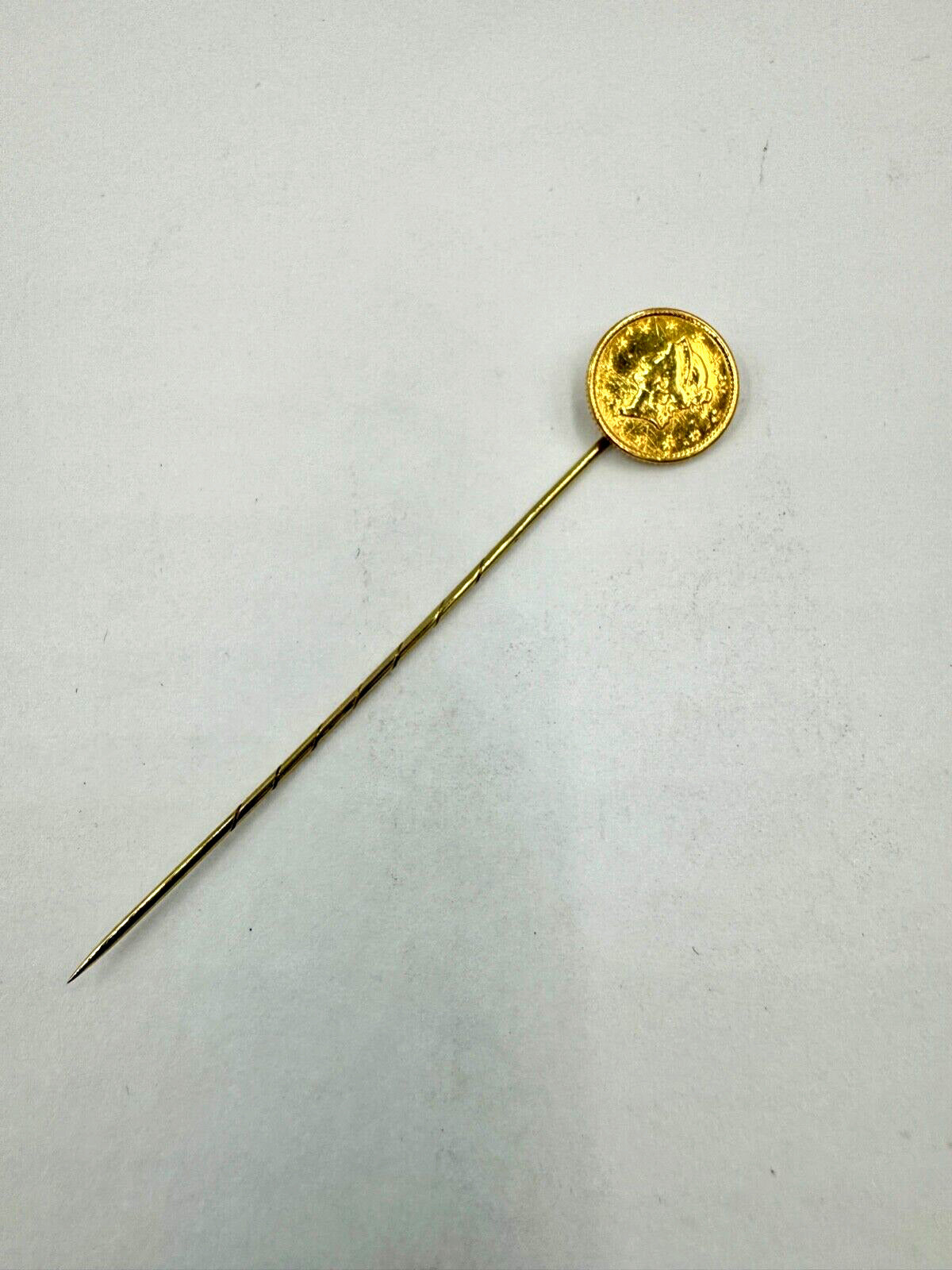 1852 $1 Liberty Head Gold Dollar Stick Pin
