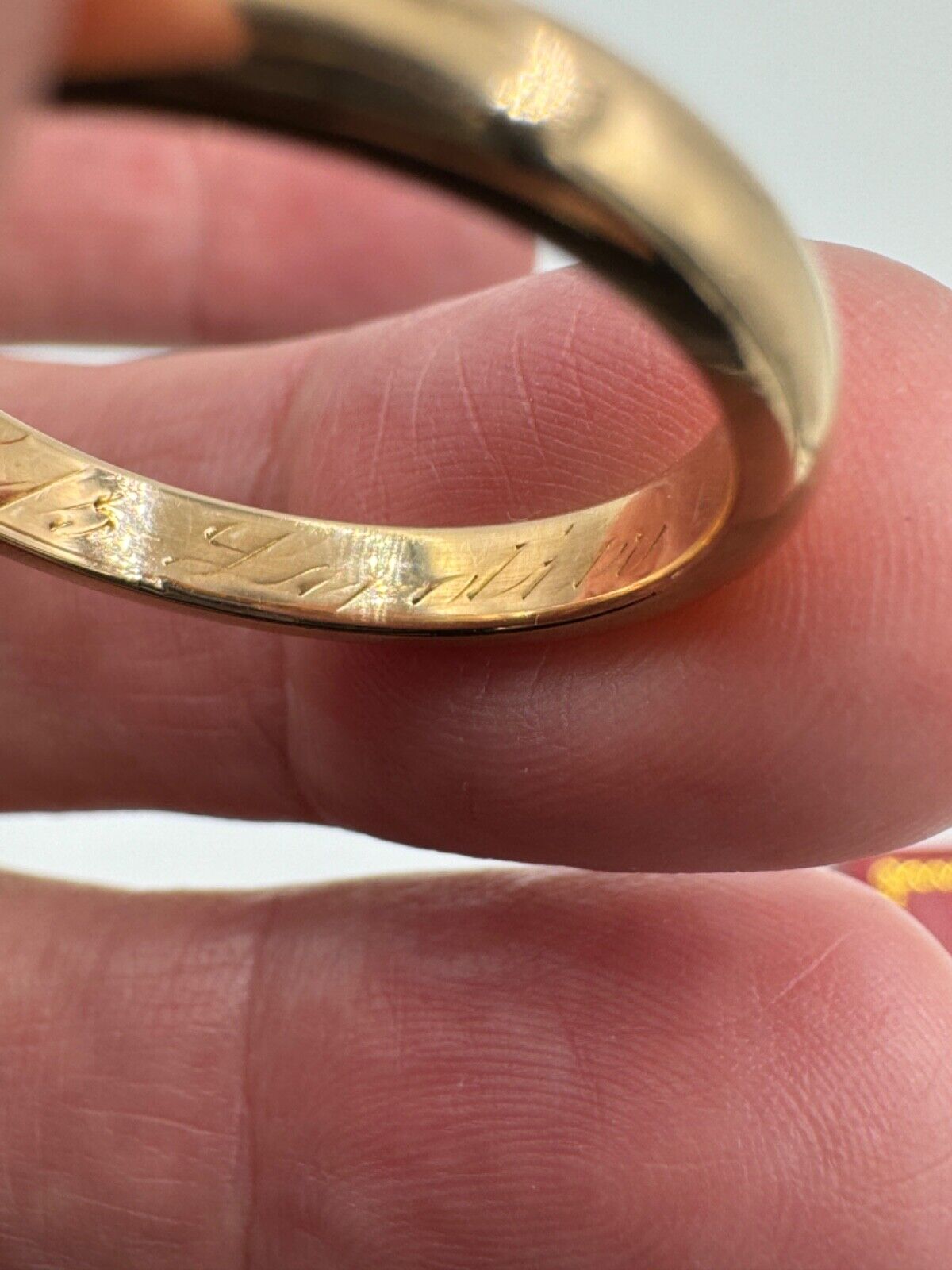 Antique 18K yellow Gold Art Deco Band Ring 3.3mm band Swedish