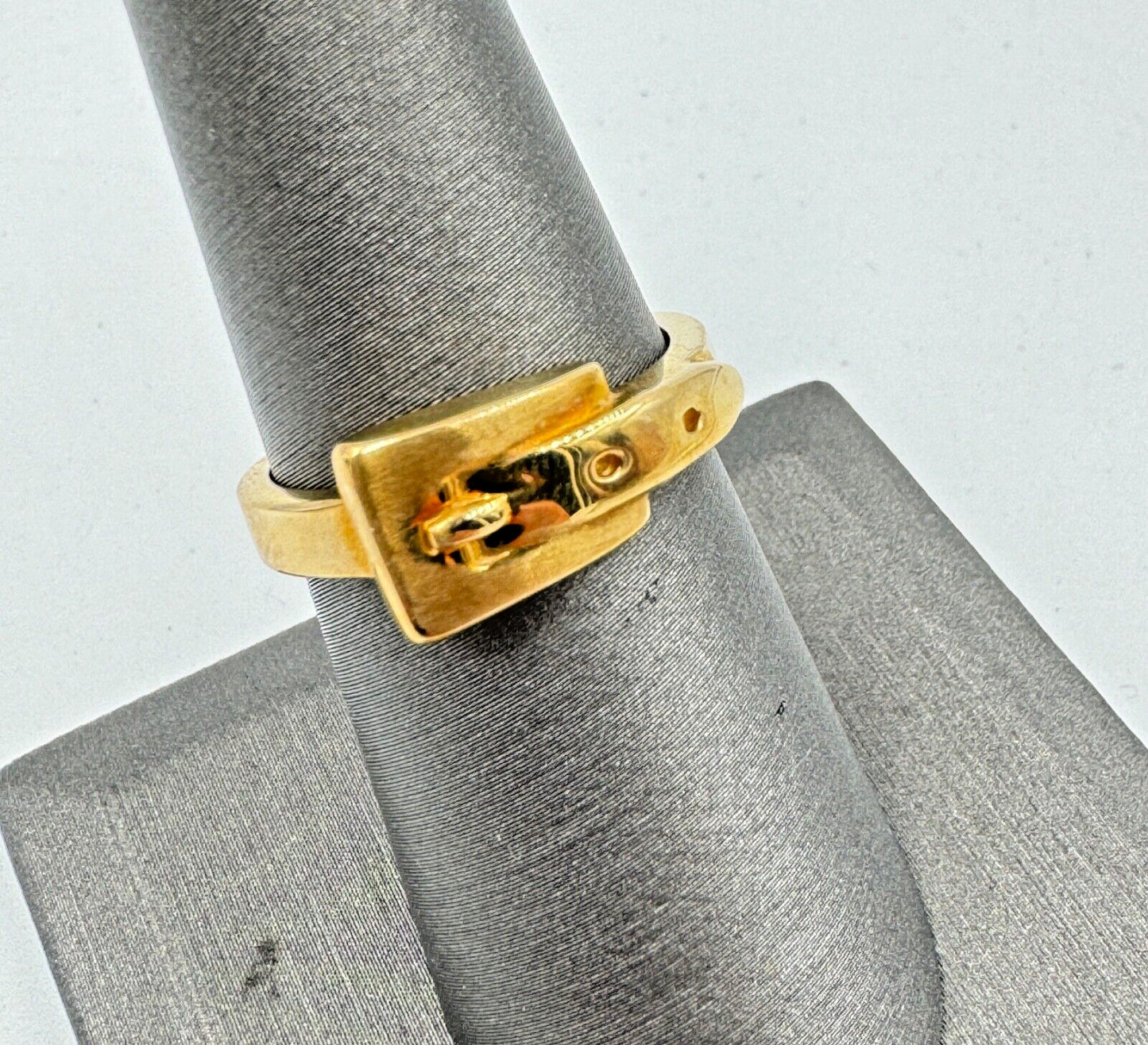 Vintage Samuel Aron 10K Yellow Gold Belt Buckle ring GTR
