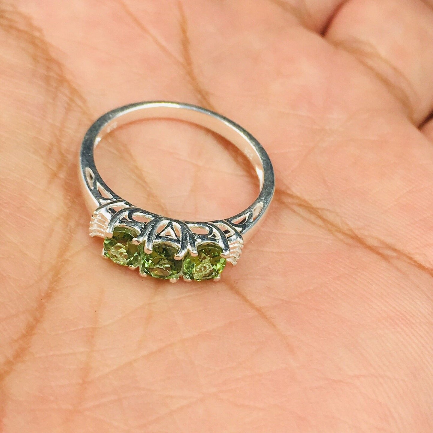Sts Chuck Clemency Periodot Sterling Silver Ring Size 8