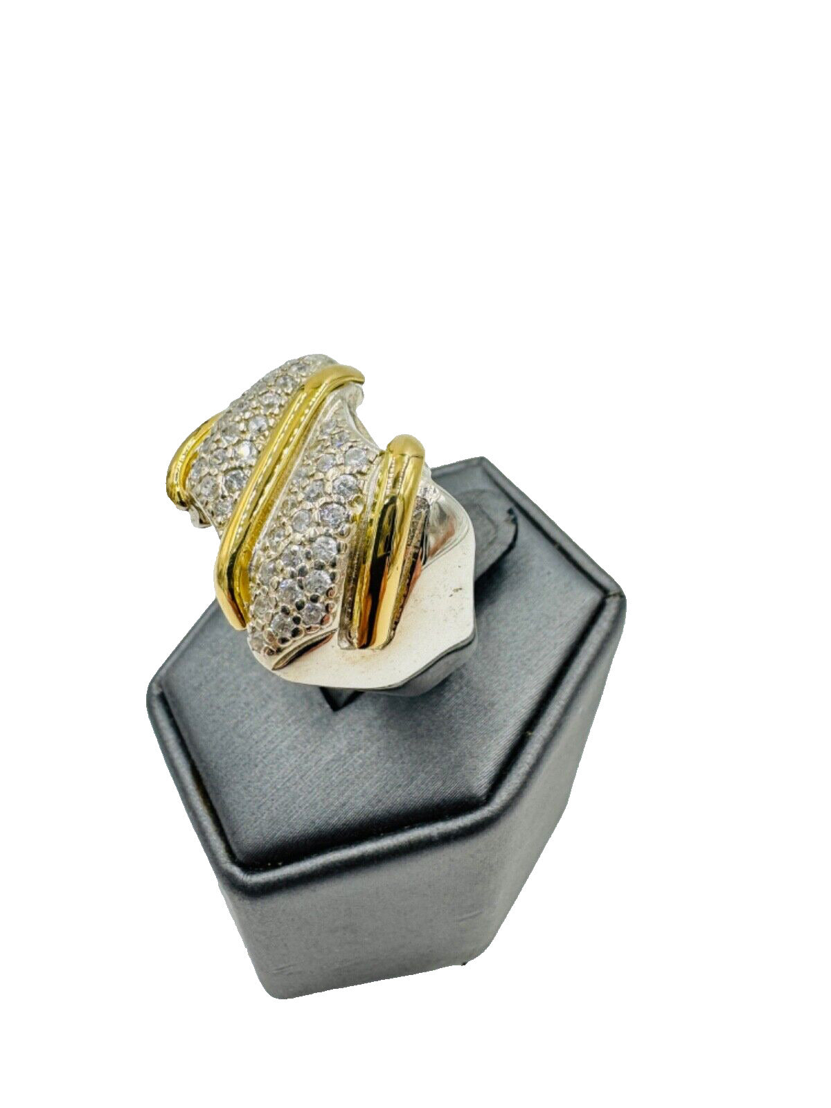 Jim 18k Gold on Sterling Silver Pave Cz Mens Ring