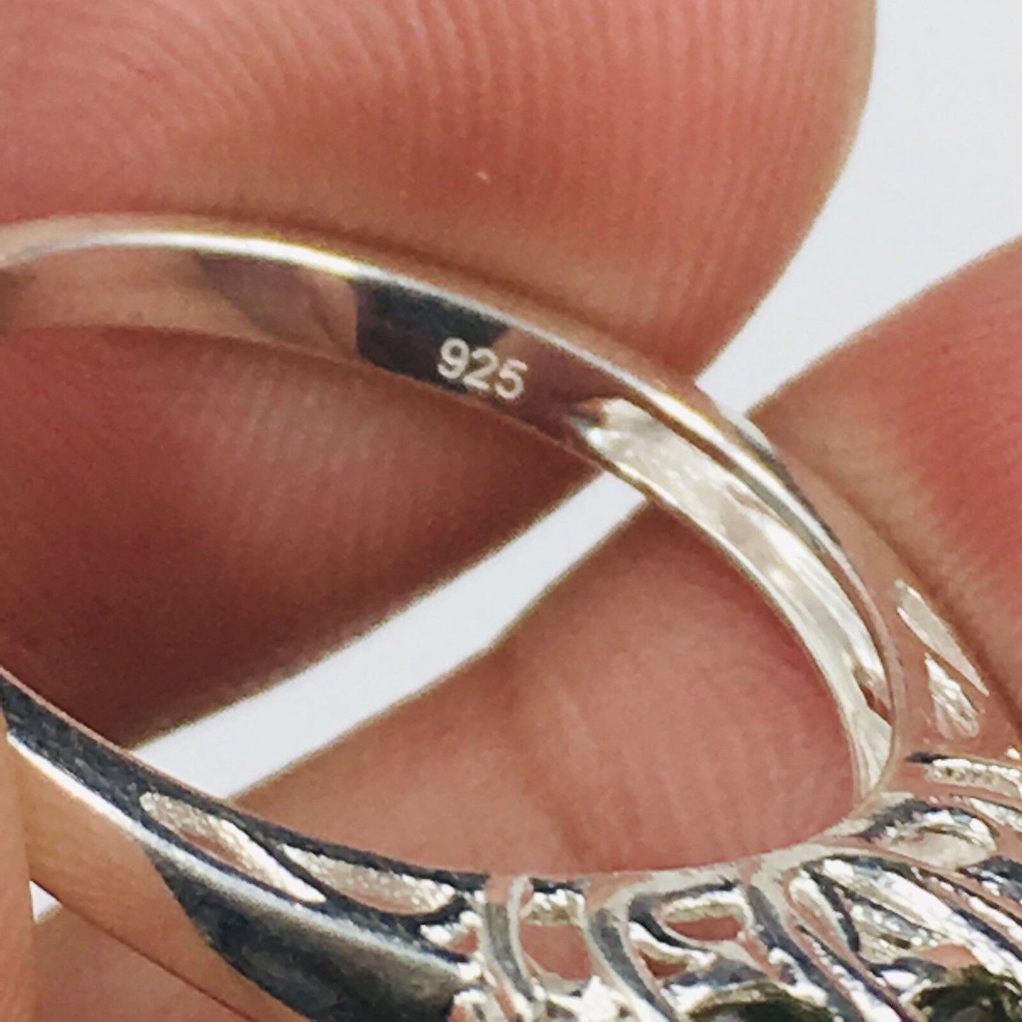 Sts Chuck Clemency Periodot Sterling Silver Ring Size 8