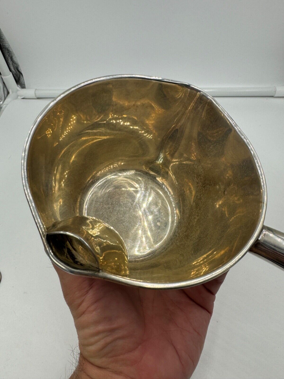 Mexico Beautifully Crafted Sterling Silver Gravy Boat with Large Handle 9"