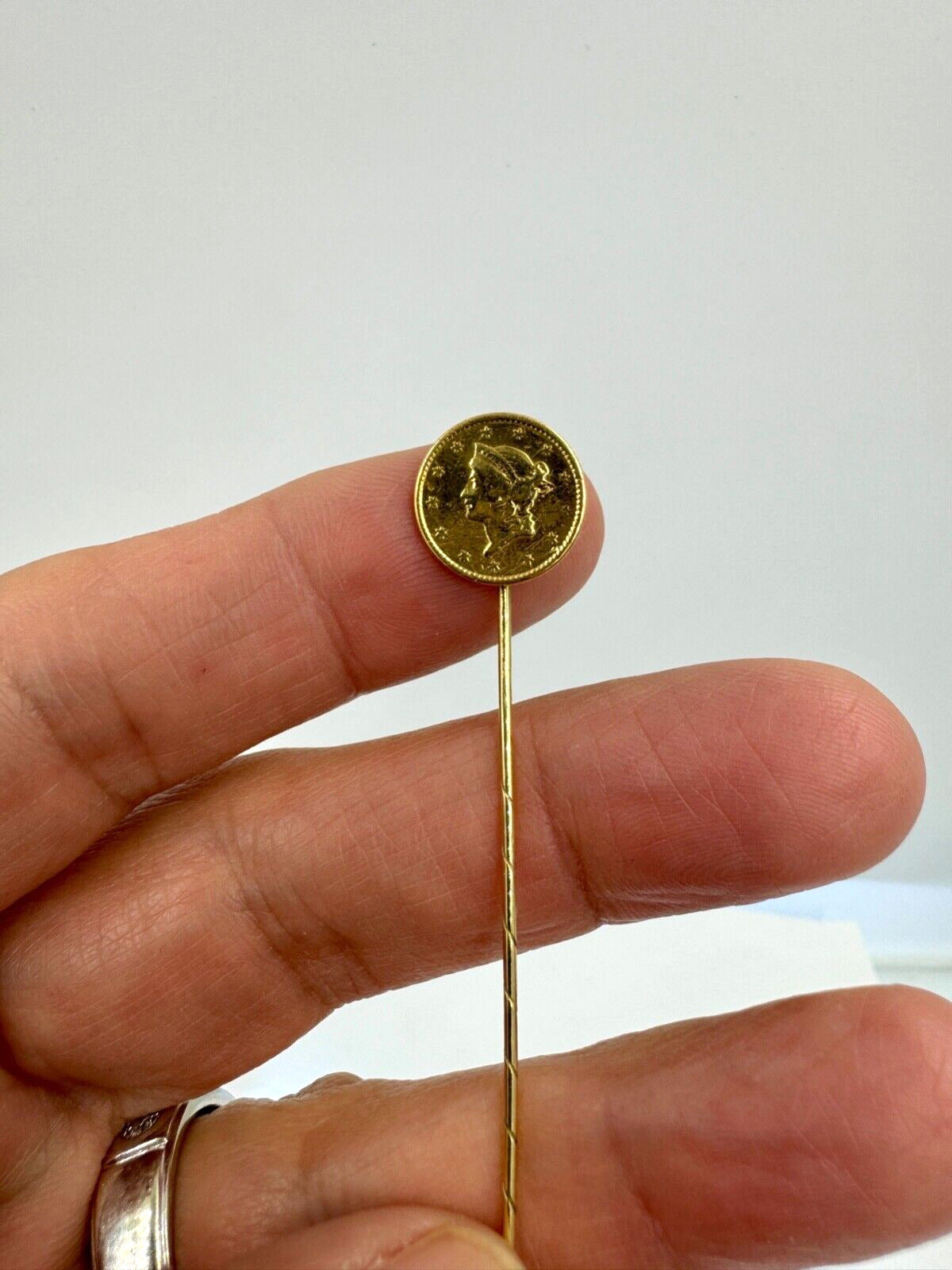 1852 $1 Liberty Head Gold Dollar Stick Pin