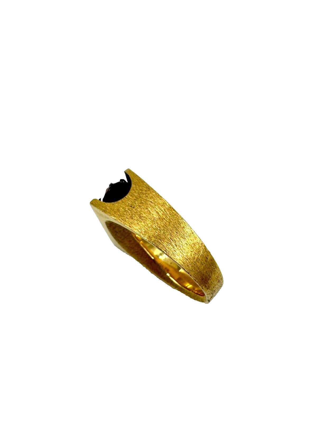 Mid Century 14k Yellow Gold Garnet Pearl Men's Ring Signed NW