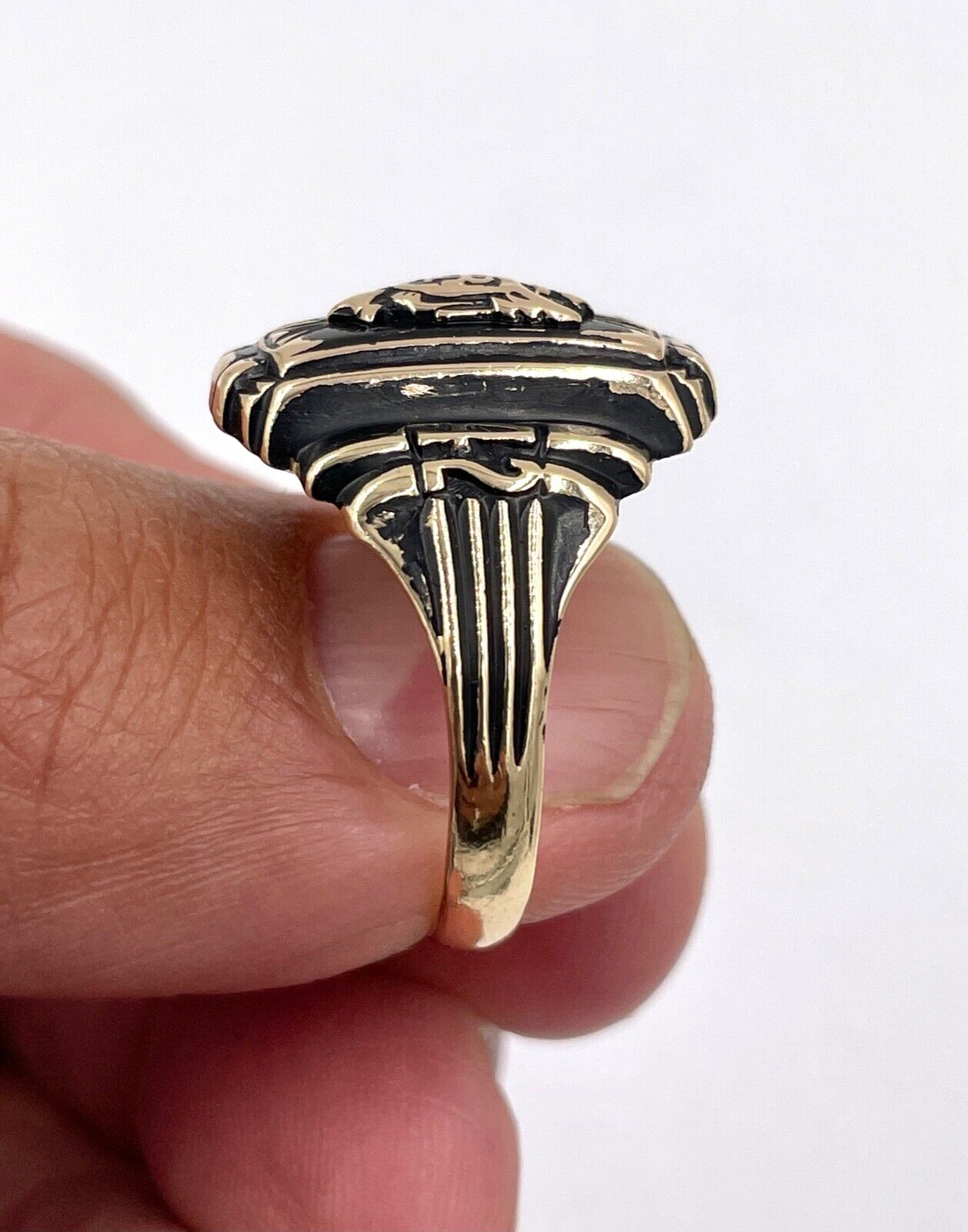 Terryberry Vtg 10K Yellow Gold Men's 1942 High School Class Ring 10sz