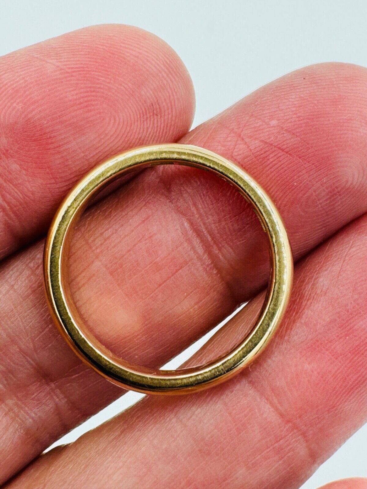 Antique 18K yellow Gold Art Deco Band Ring 3.3mm band Swedish