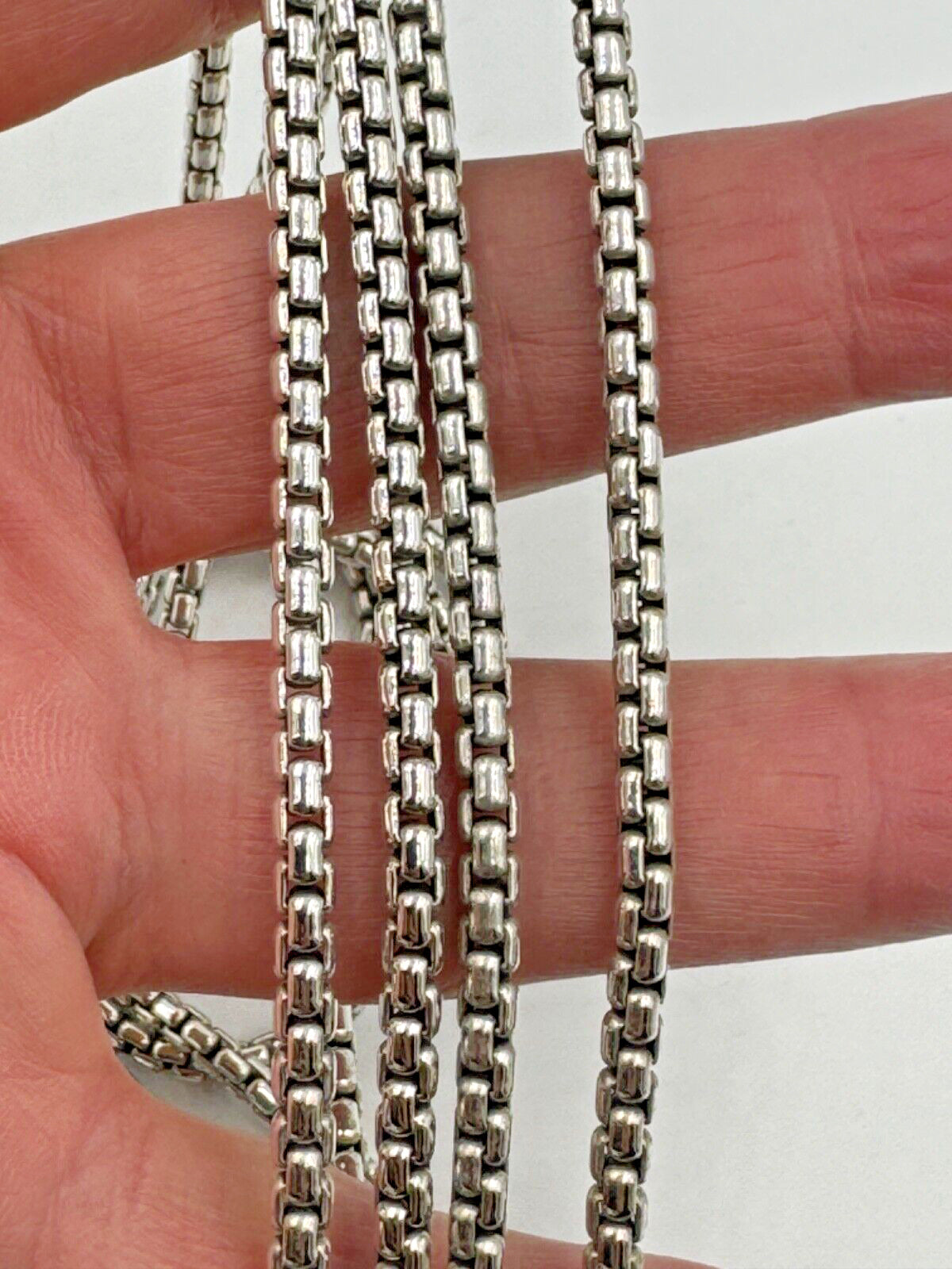 David Yurman Sterling Silver 3.6mm Box Chain Necklace 72" Length 119g
