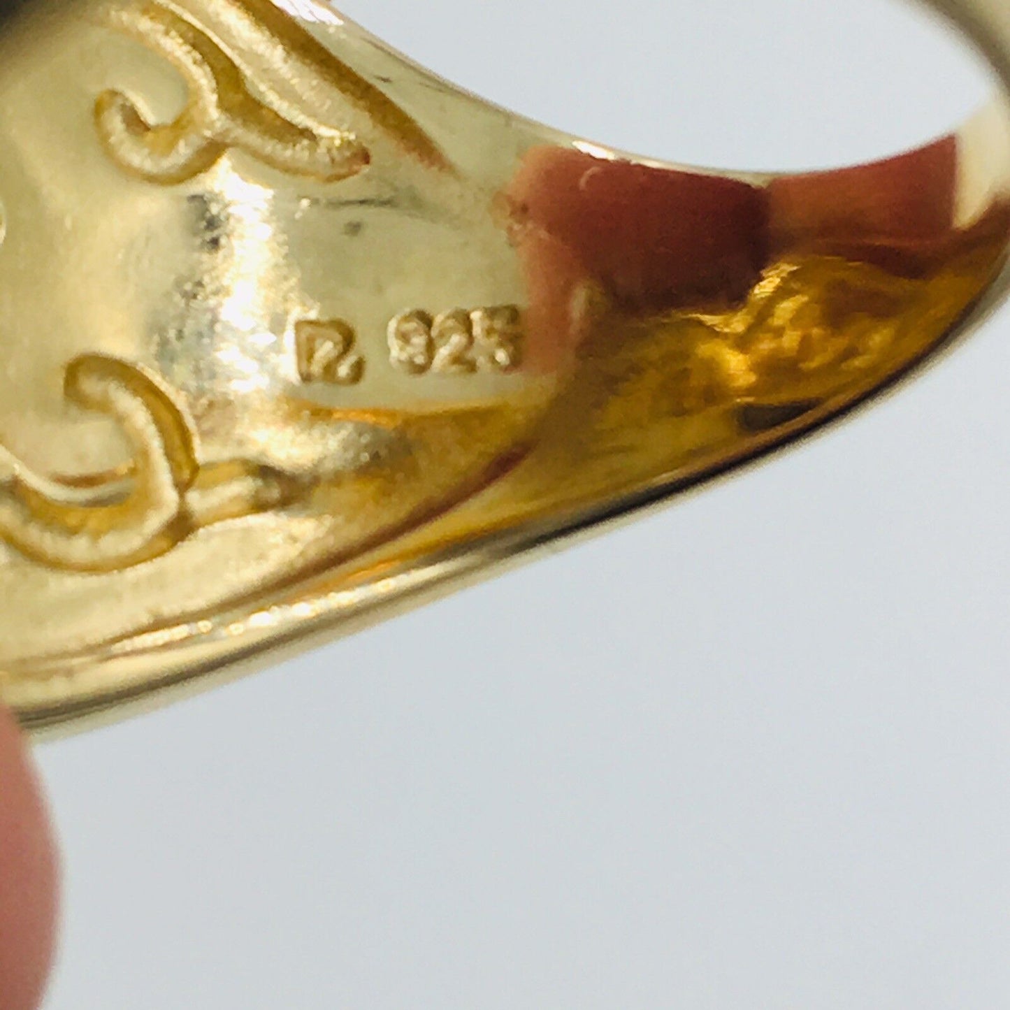 Vintage Ross Simons Mystic Topaz Rhinestone Gold Over Sterling Ring Size 9