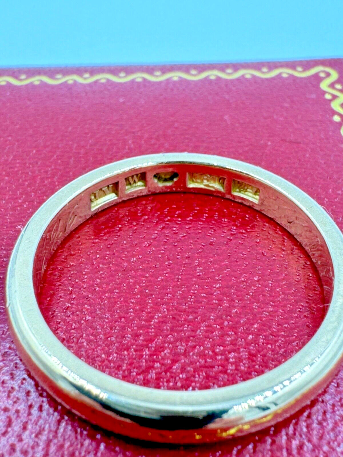 Antique 18K yellow Gold Art Deco Band Ring 3.3mm band Swedish