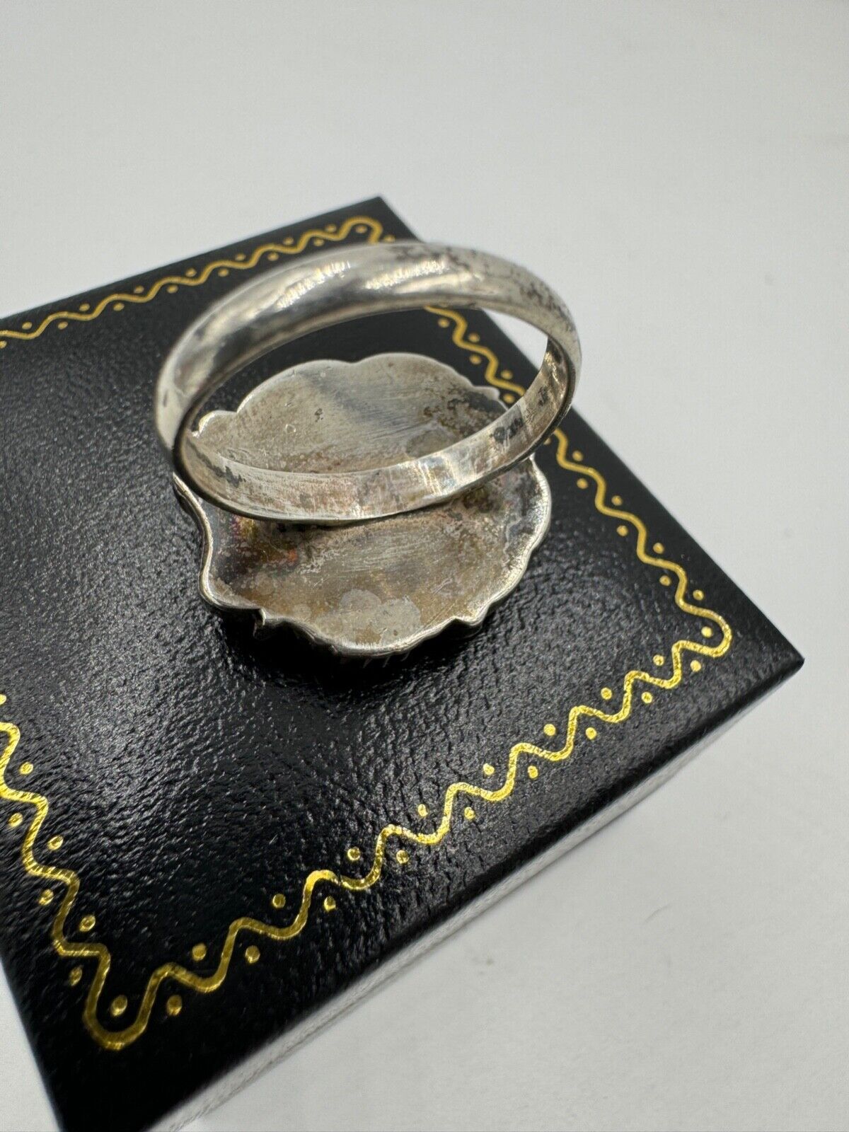 Antique Chinese Dragon Silver Mixed metals Ring