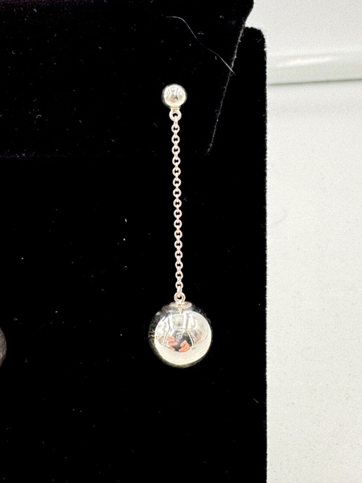 Tiffany & Co. Sterling Silver HardWear Ball Drop Dangle 10mm Earrings Box Pouch