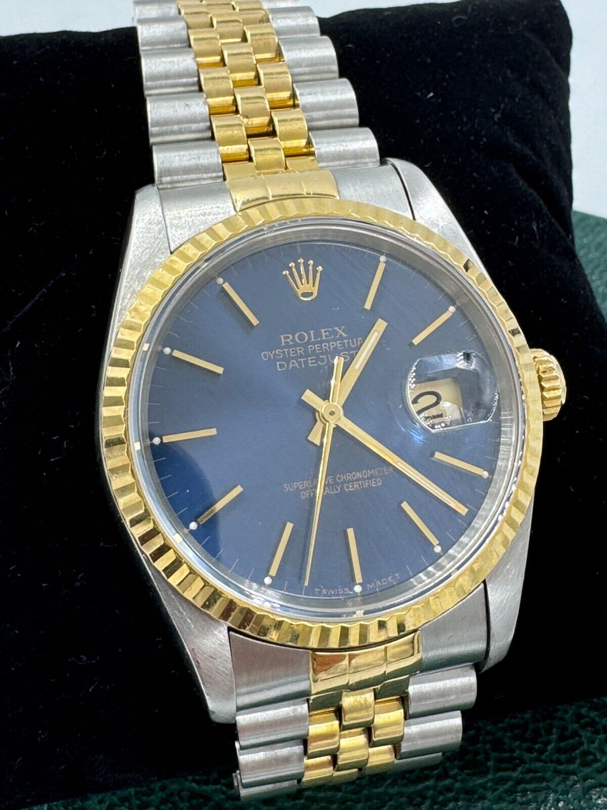 Rolex Datejust Watch Ref 16233 36mm two tone Blue Dial