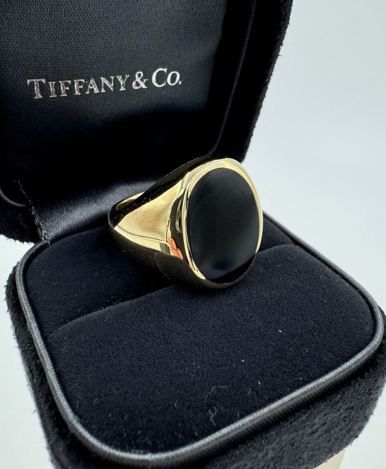 Tiffany Signet Ring 18k Gold ?NEW Tiffany Co Micro Signet Diamond