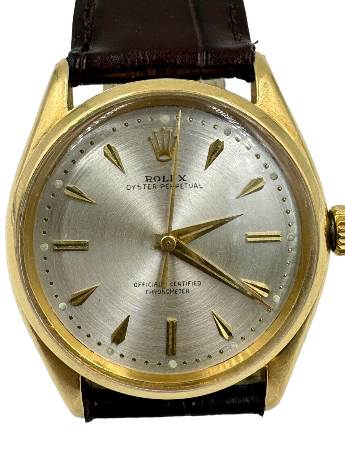 1967 Rolex Oyster Perpetual 18K Gold 34mm Watch Ref. 6564