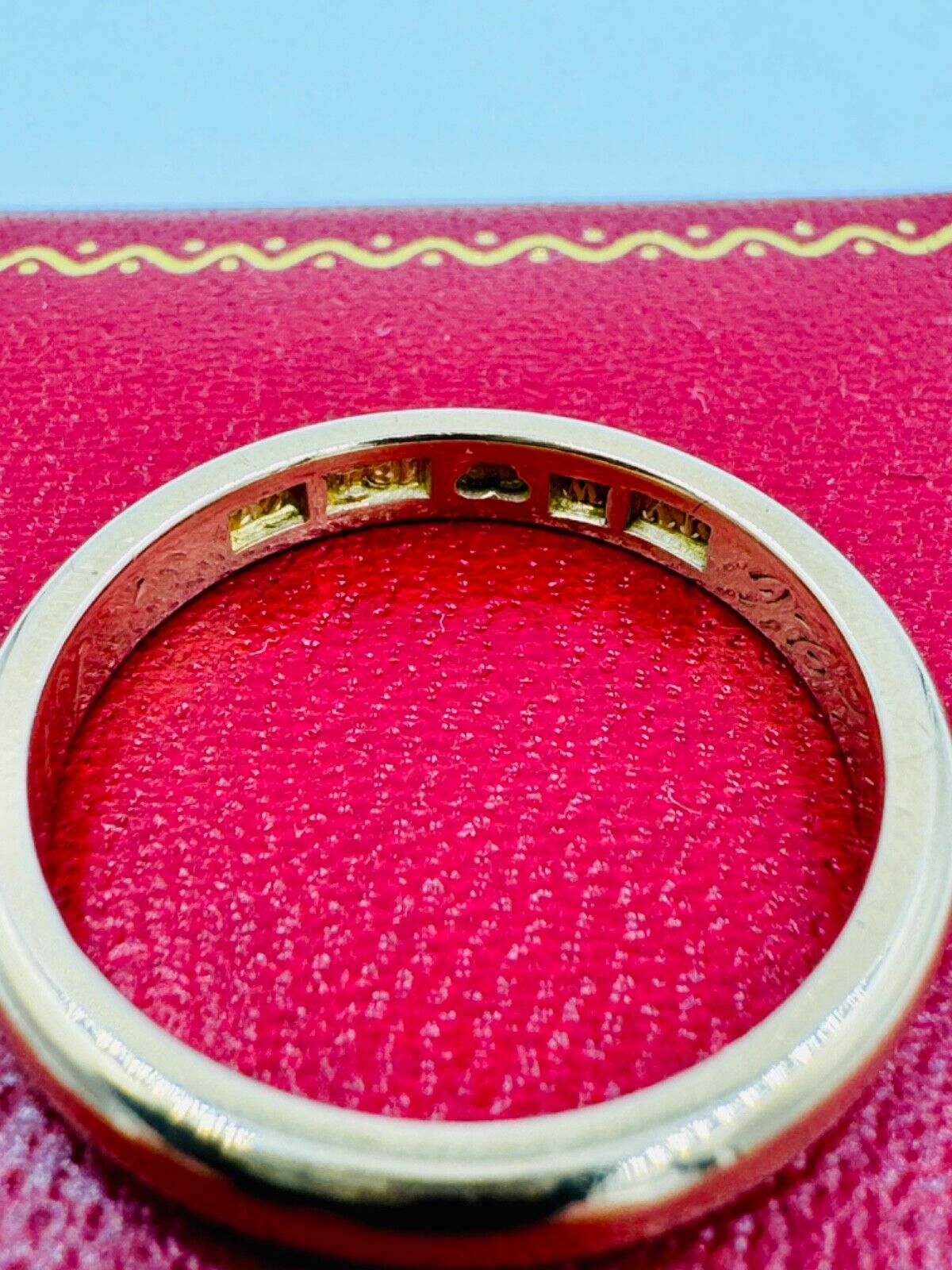 Antique 18K yellow Gold Art Deco Band Ring 3.3mm band Swedish