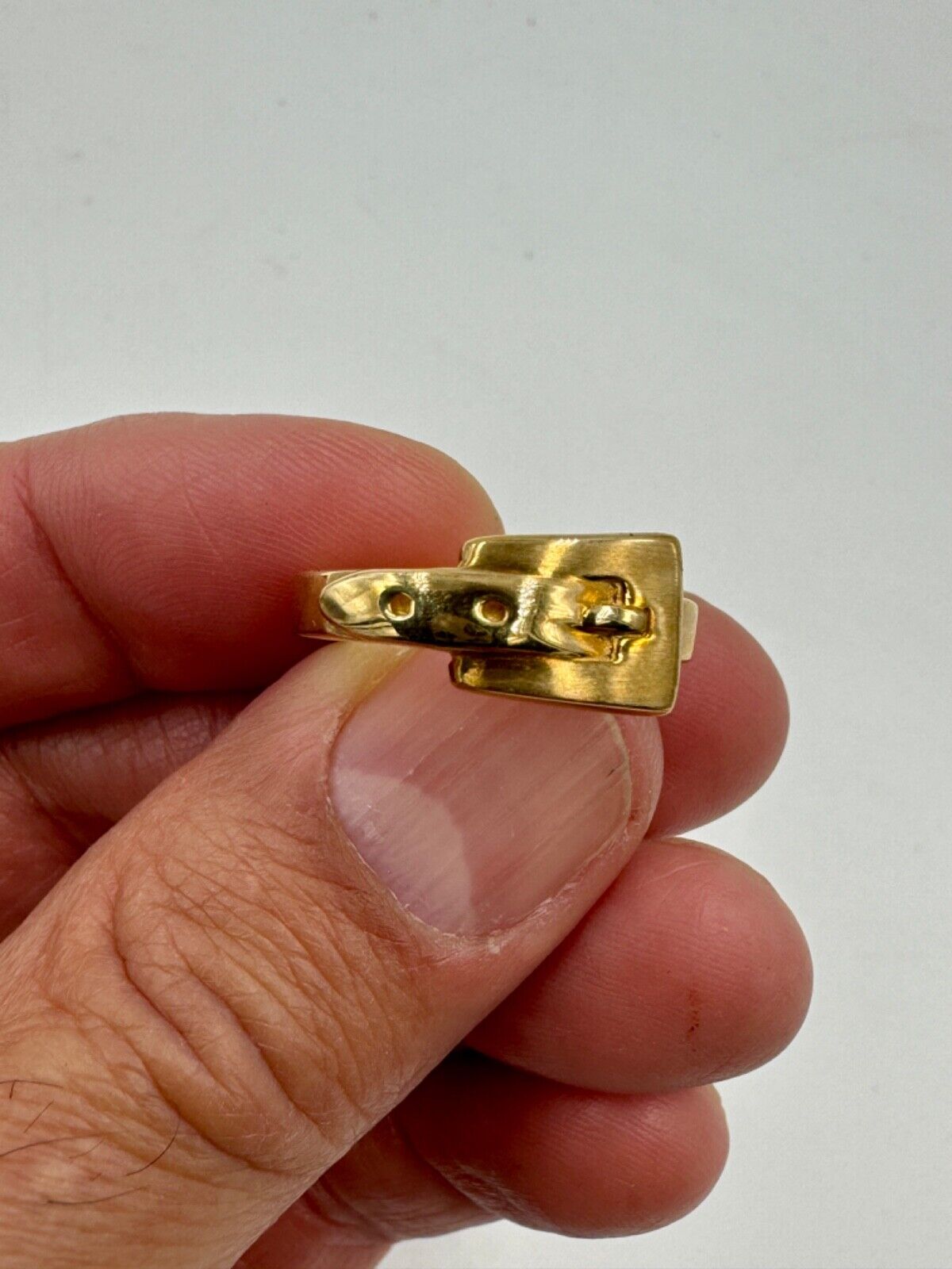 Vintage Samuel Aron 10K Yellow Gold Belt Buckle ring GTR