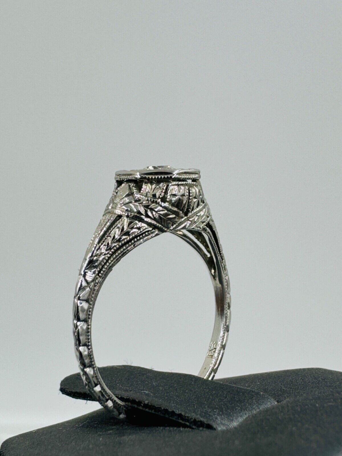 Antique Art Nouveau Belais 18k Gold European Diamond Engagement Ring