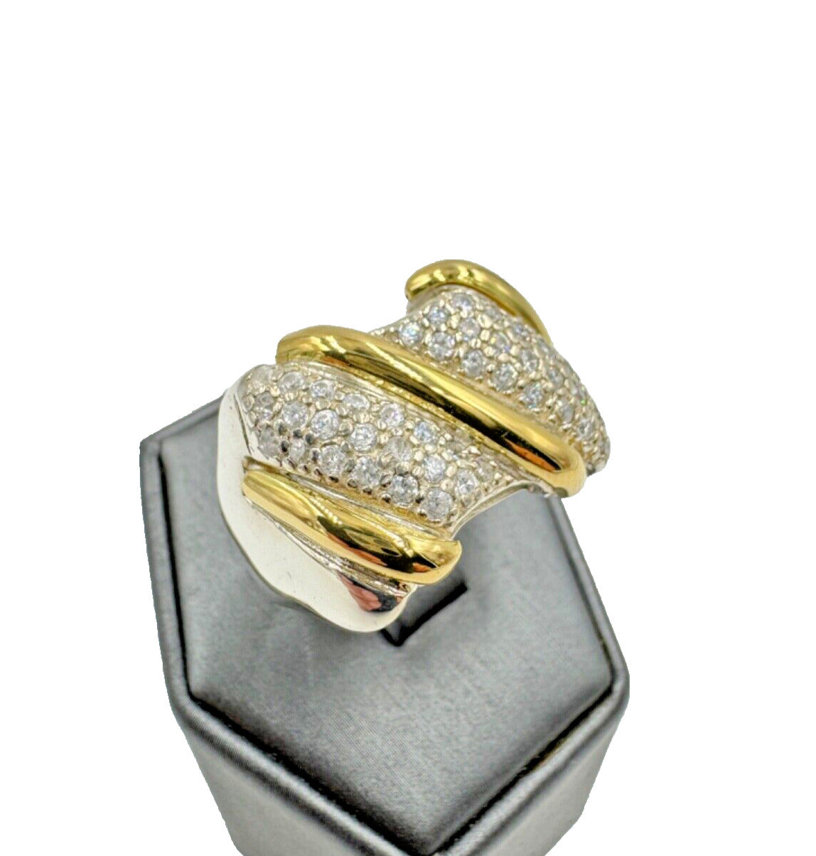 Jim 18k Gold on Sterling Silver Pave Cz Mens Ring