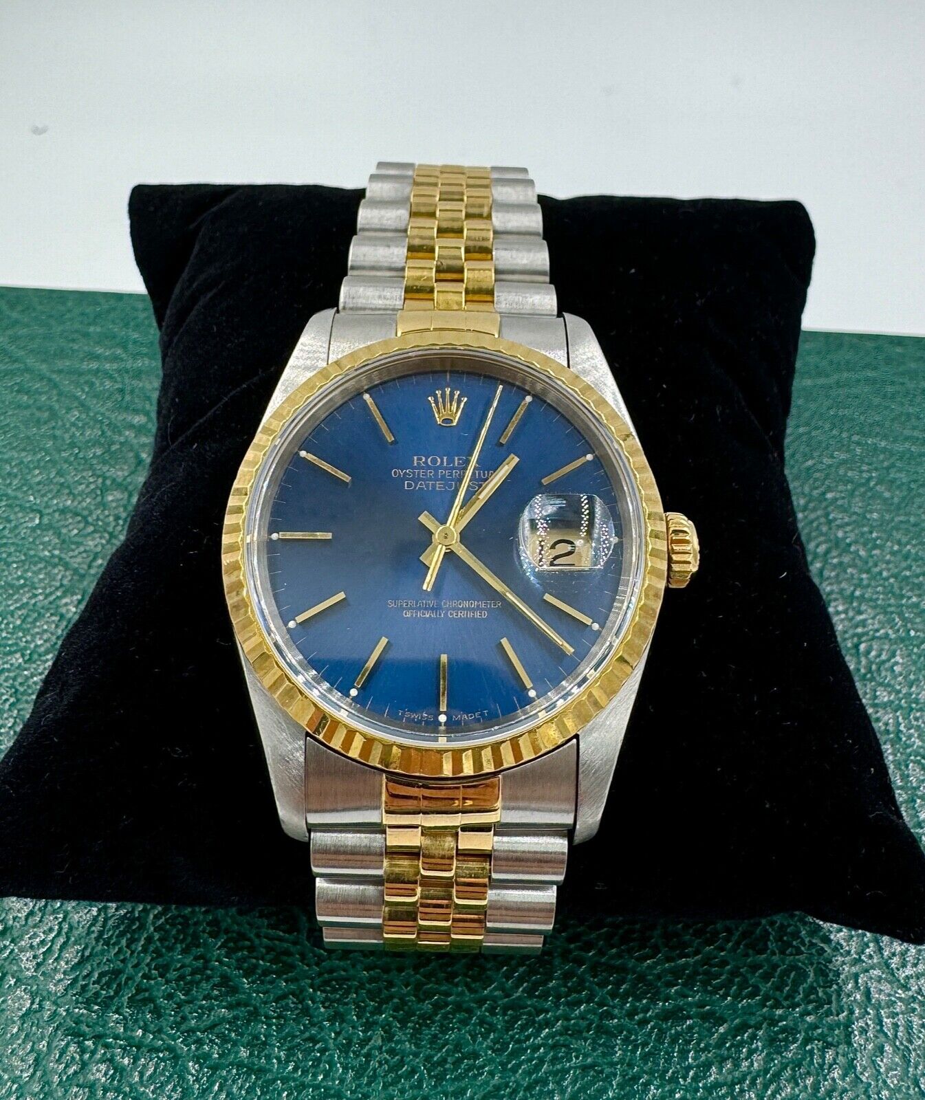 Rolex Datejust Watch Ref 16233 36mm two tone Blue Dial