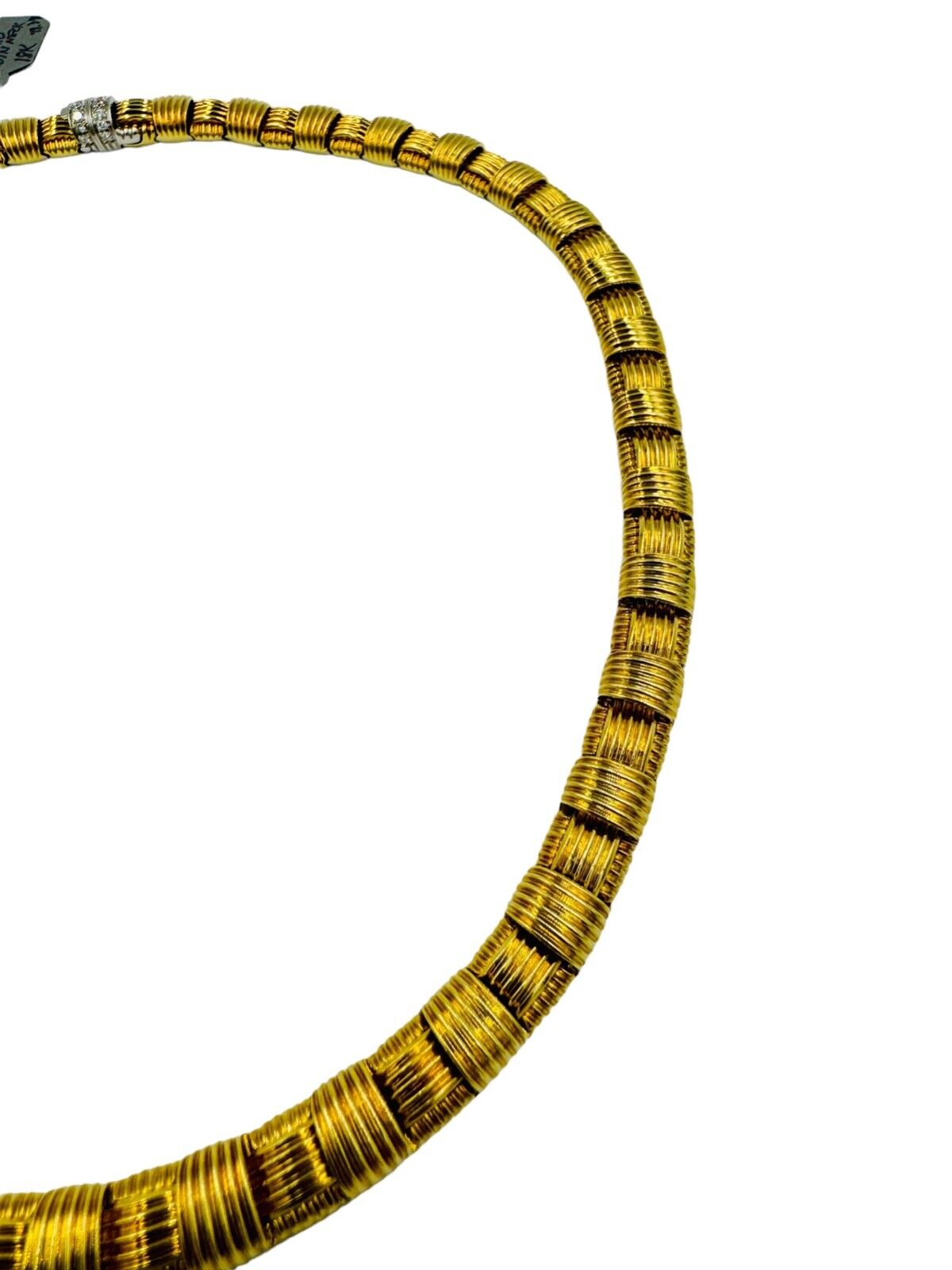 Roberto Coin 18k Gold Woven Link Collar Necklace With Ruby 17"