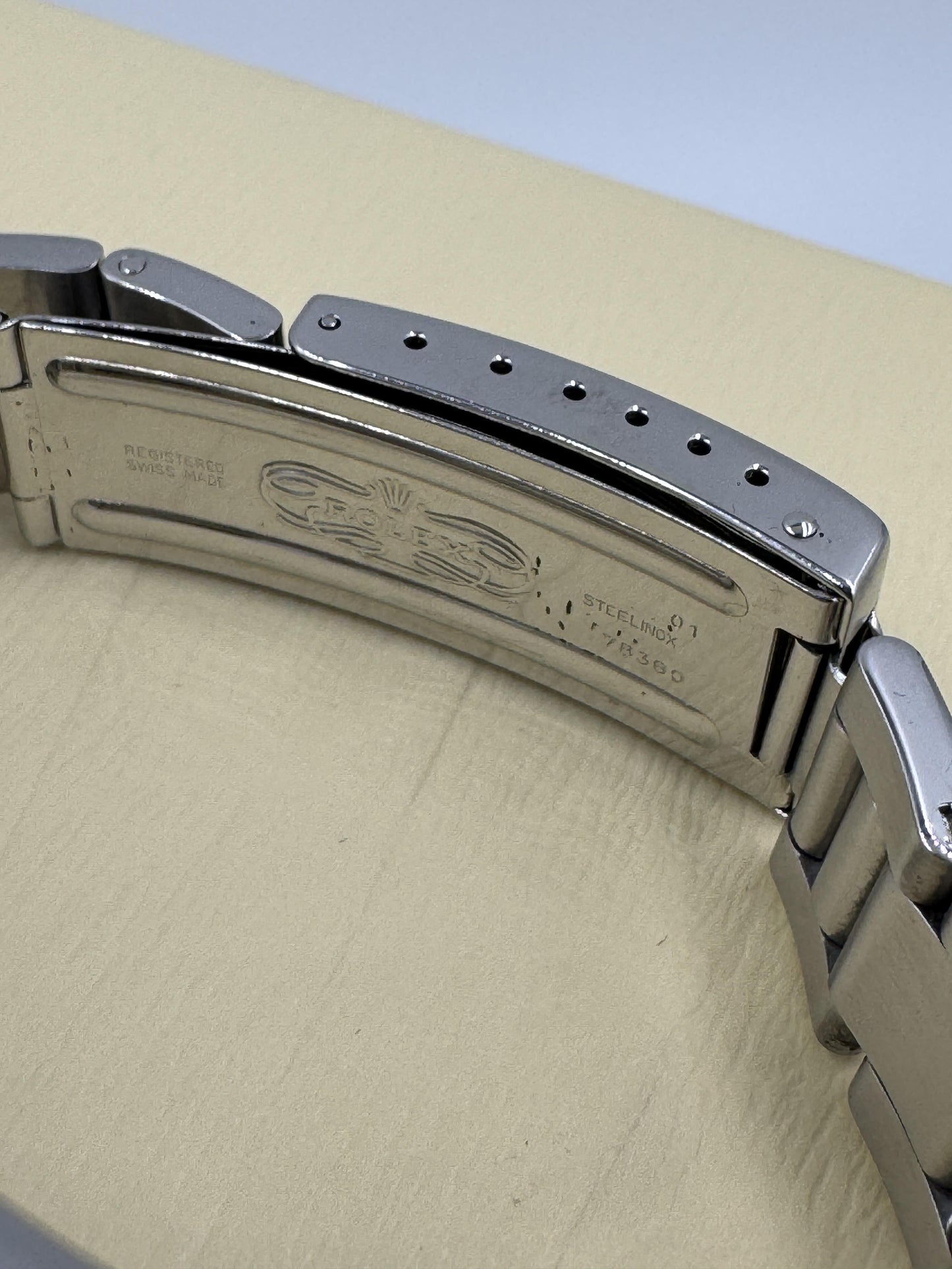 Rolex 16220 Engine Turned Bezel Oyster Band 1989 with Receipt