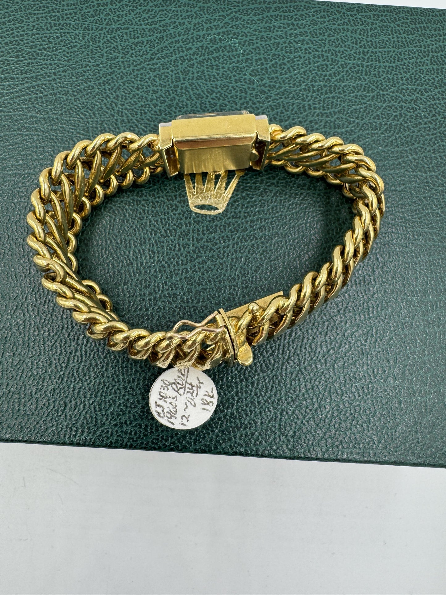 1960's Rolex 18k Yellow Gold Diamond Manuel 17j Movement Watch