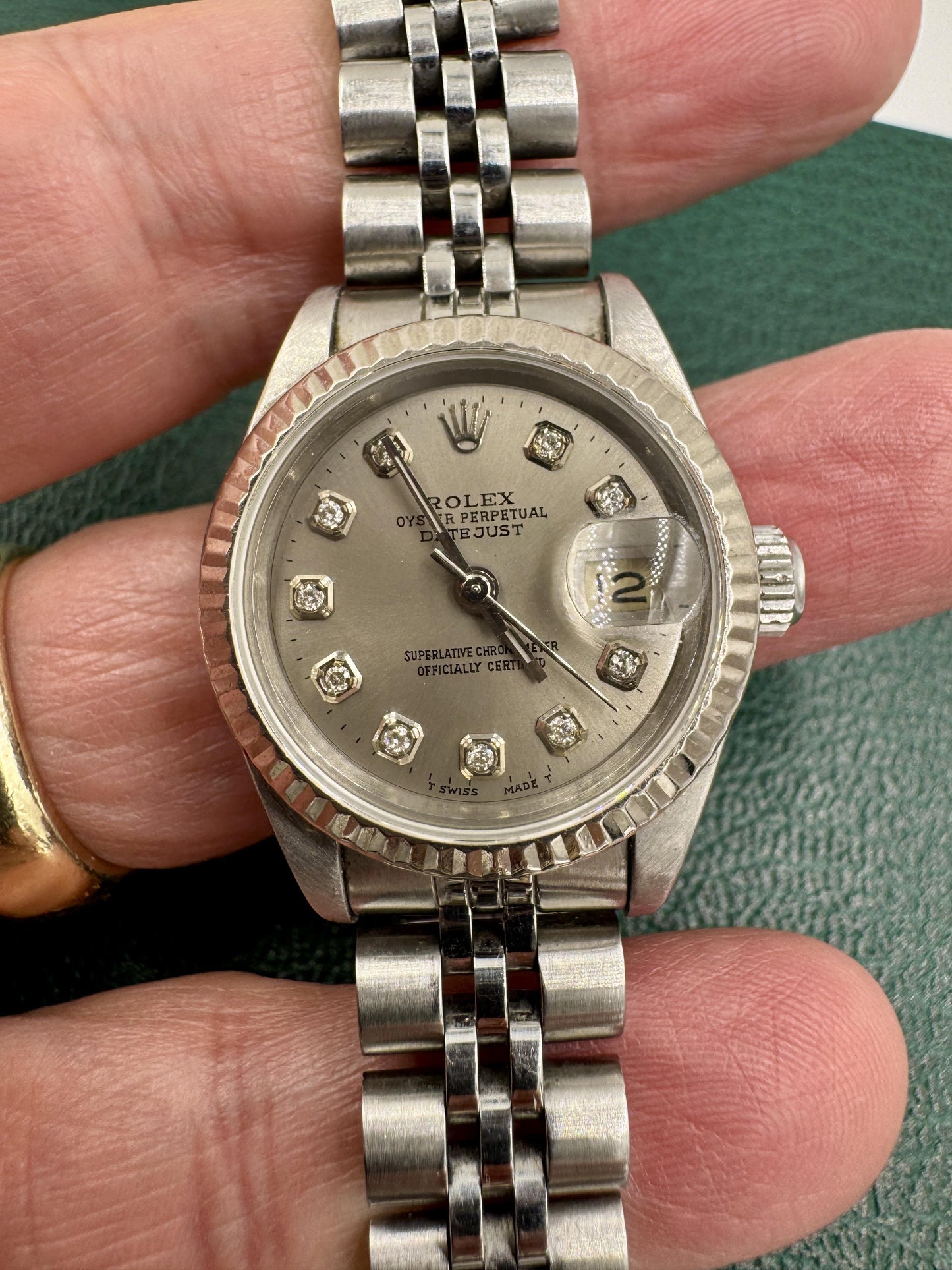 ROLEX DATEJUST 26MM 69240 Grey DIAMOND DIAL JUBILEE BRACLET