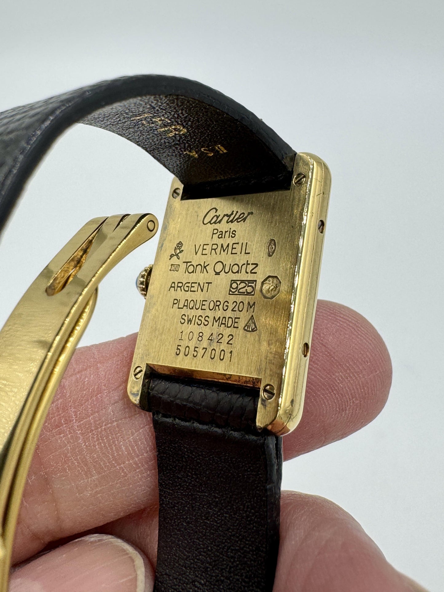 Original Ladies Must de Cartier Tank Quartz Silver Sterling Vermeil, Ref 5057001