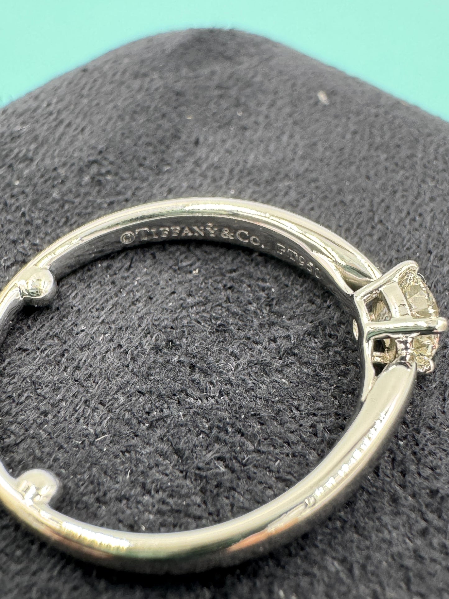 Tiffany & Co. Harmony Diamond Solitaire Platinum Ring with Original Reciepts