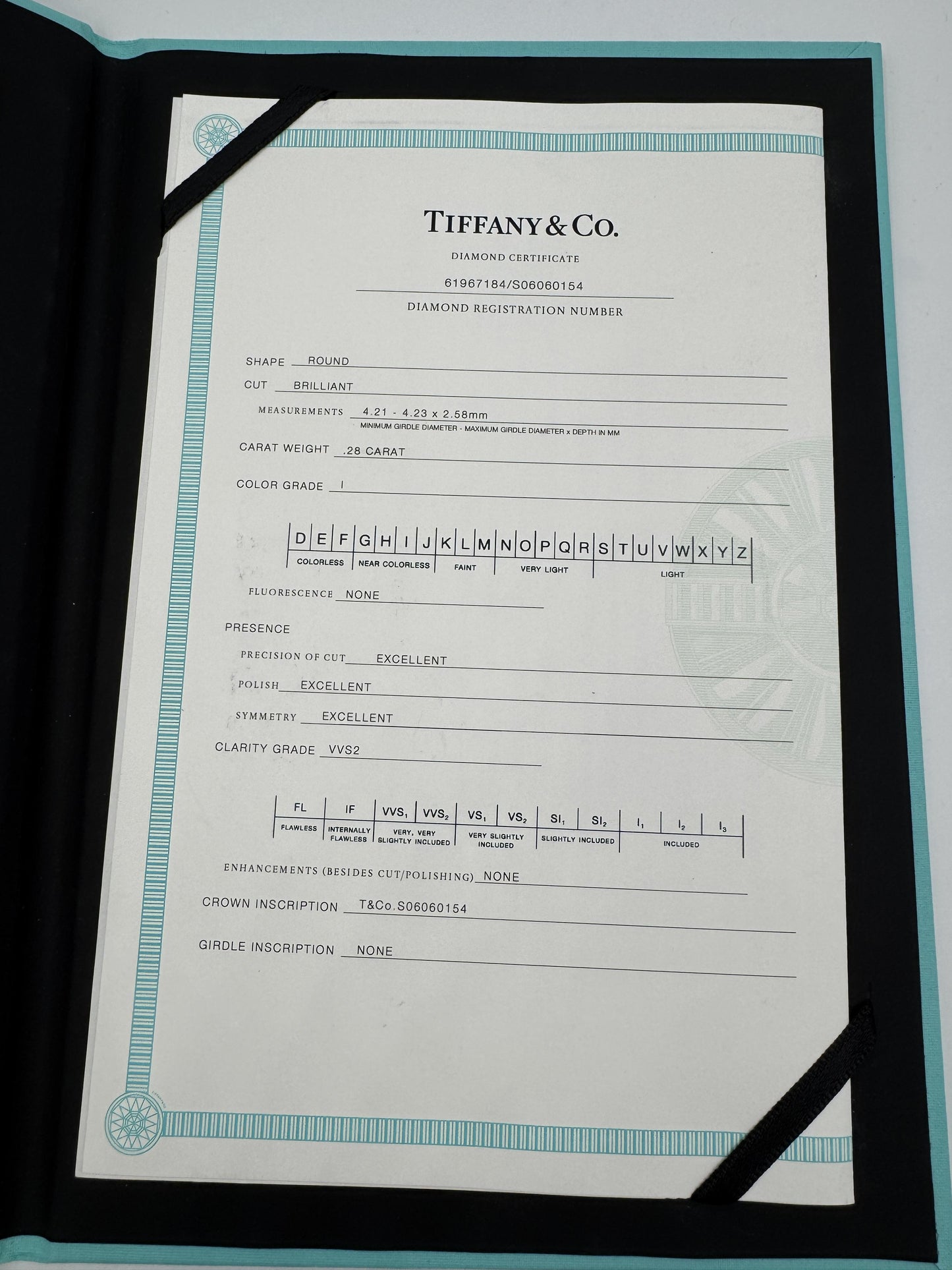Tiffany & Co. Harmony Diamond Solitaire Platinum Ring with Original Reciepts