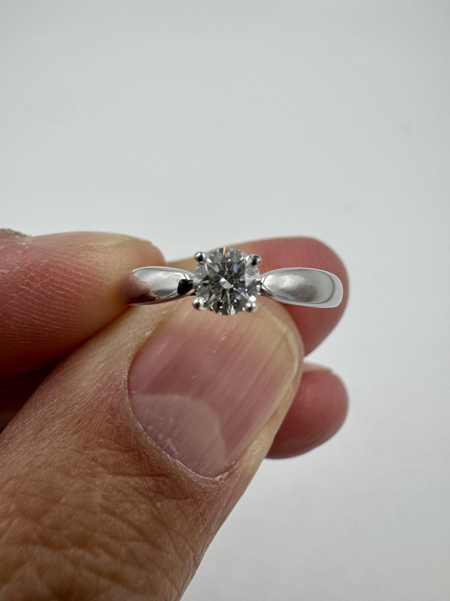 Tiffany & Co. Harmony Diamond Solitaire Platinum Ring with Original Reciepts