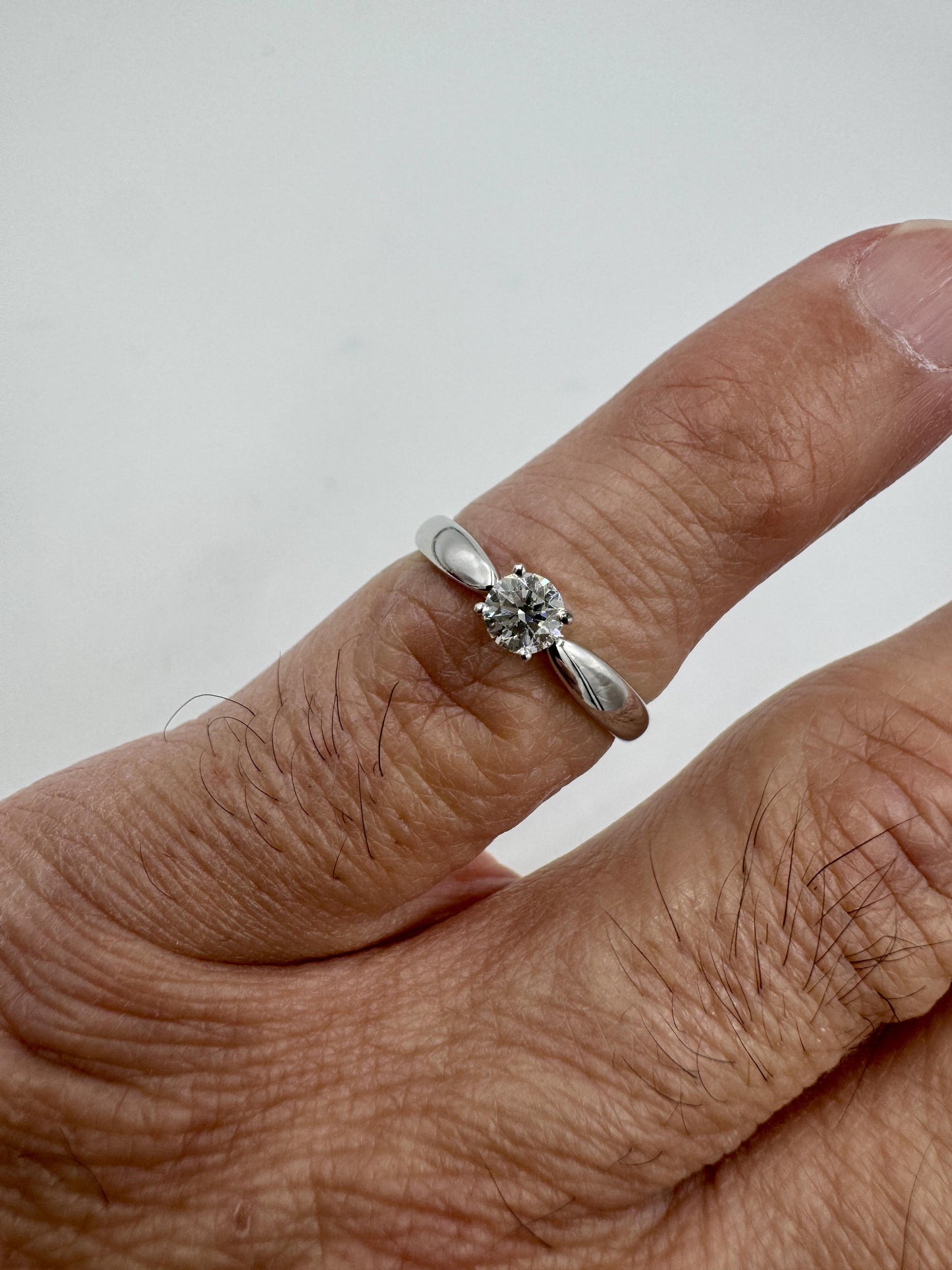 Tiffany & Co. Harmony Diamond Solitaire Platinum Ring with Original Reciepts