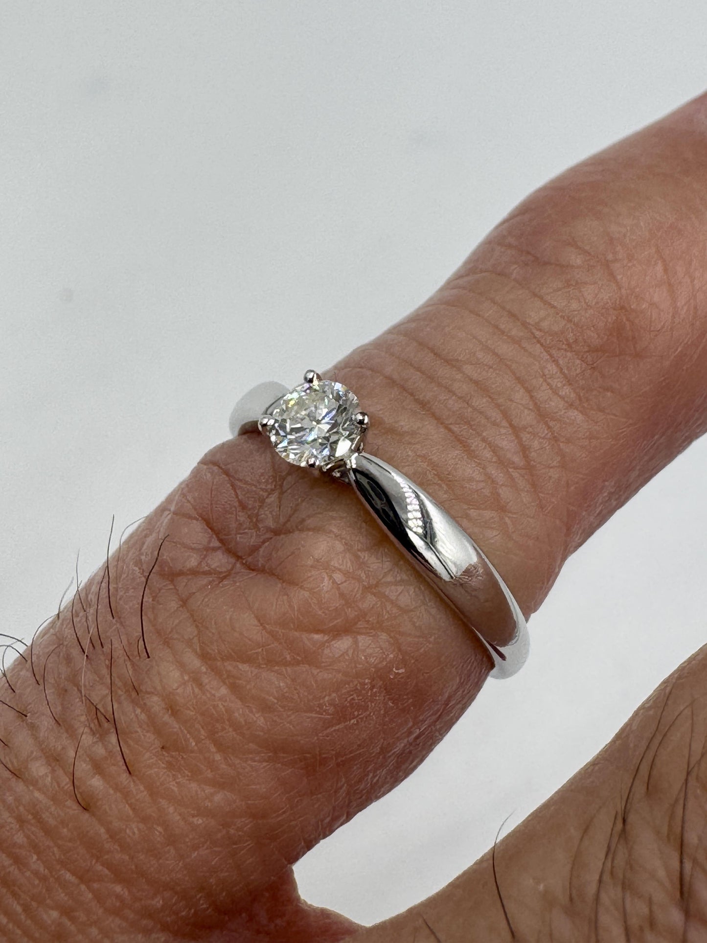 Tiffany & Co. Harmony Diamond Solitaire Platinum Ring with Original Reciepts