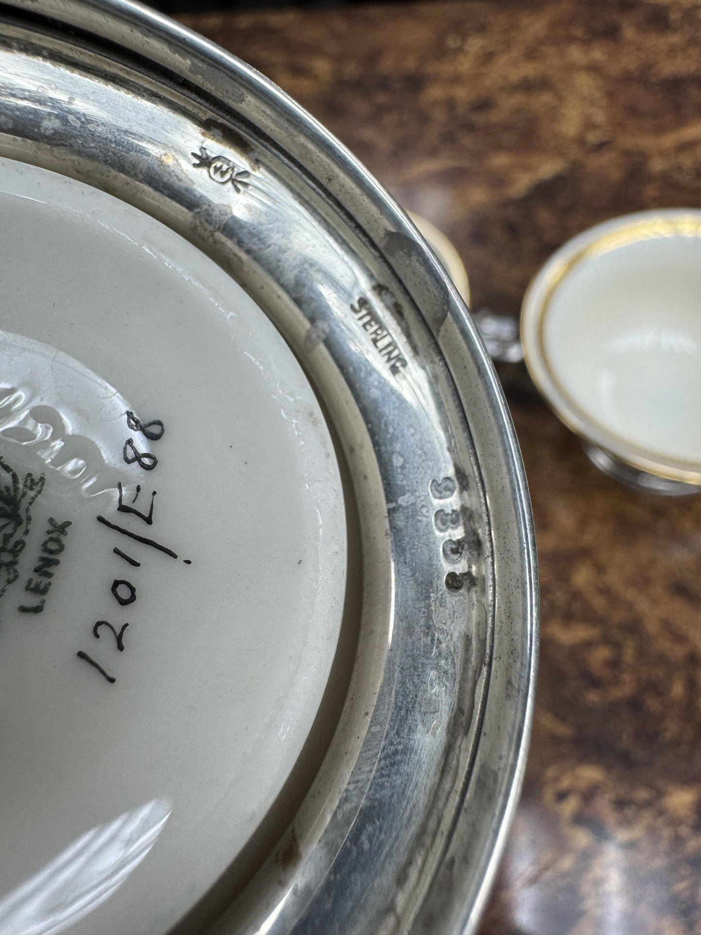 Antique 7 Lenox Whiting Sterling Silver Bouillon Cup soup sets