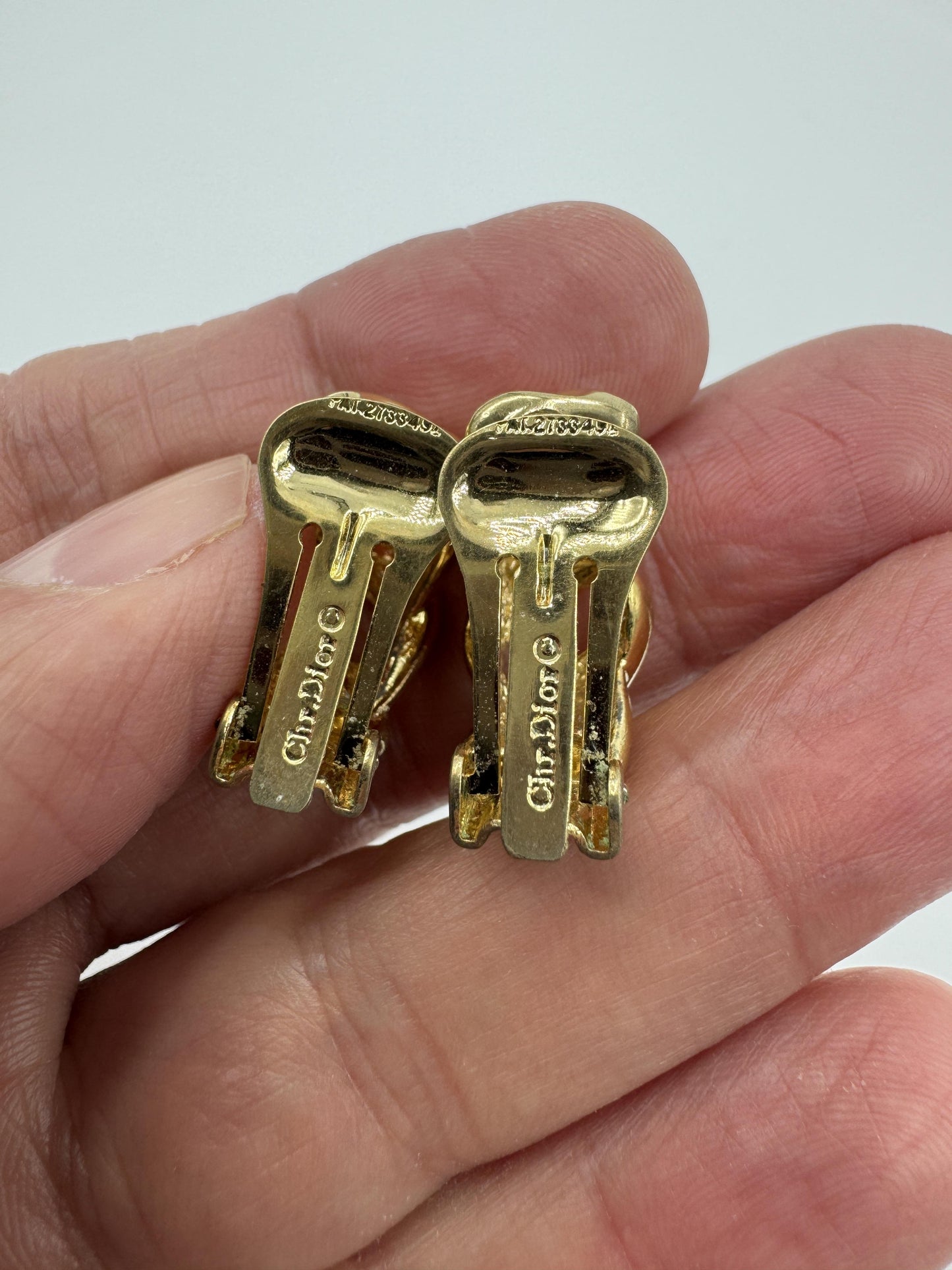 Vintage Christian Dior Gold Plated Clip on Earrings
