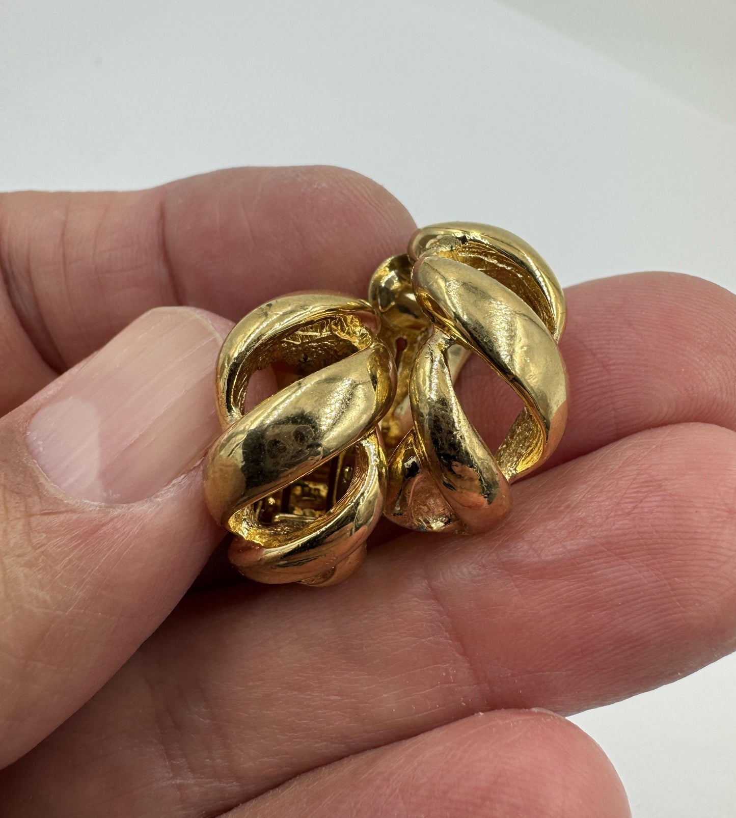 Vintage Christian Dior Gold Plated Clip on Earrings