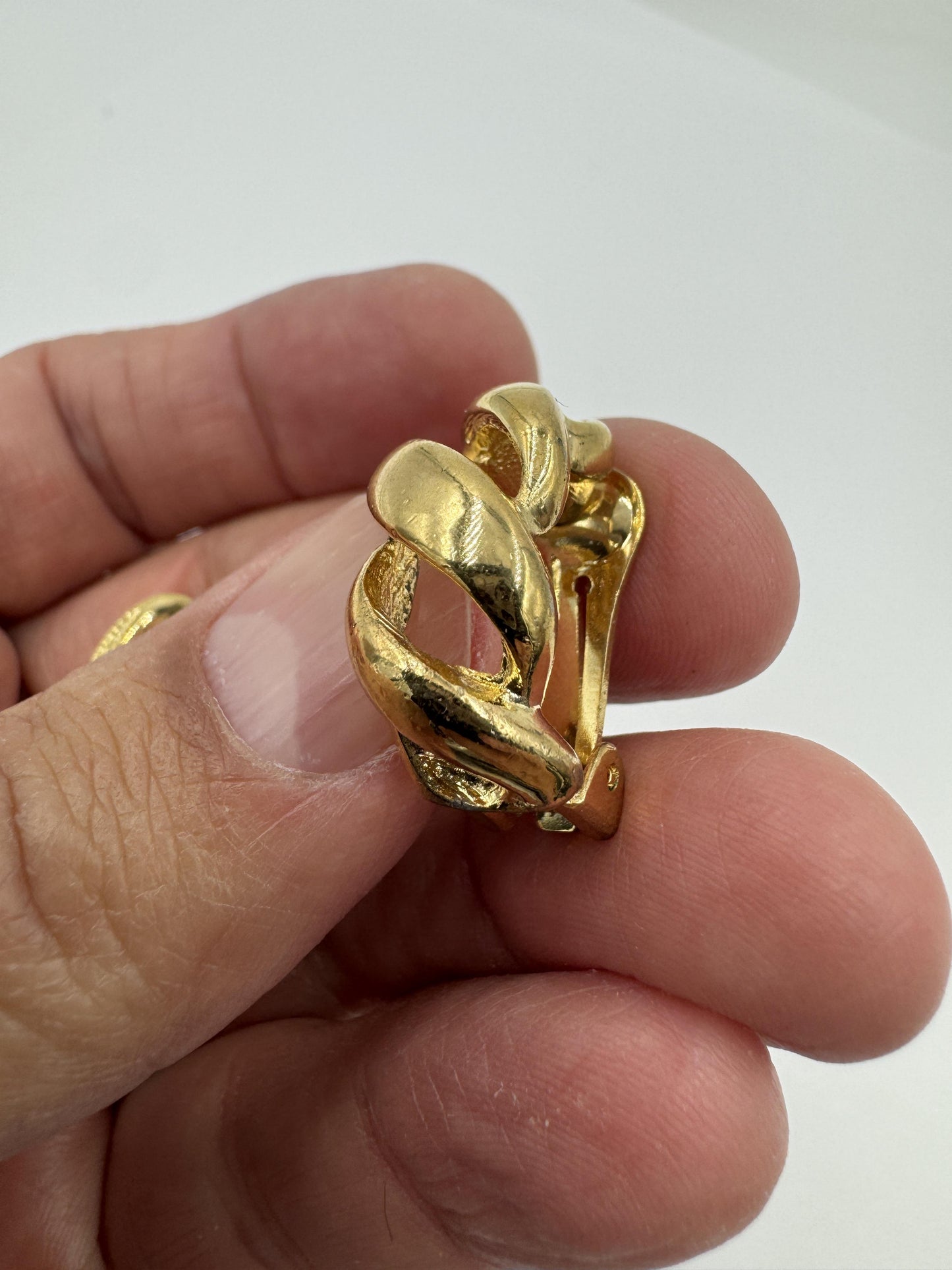 Vintage Christian Dior Gold Plated Clip on Earrings