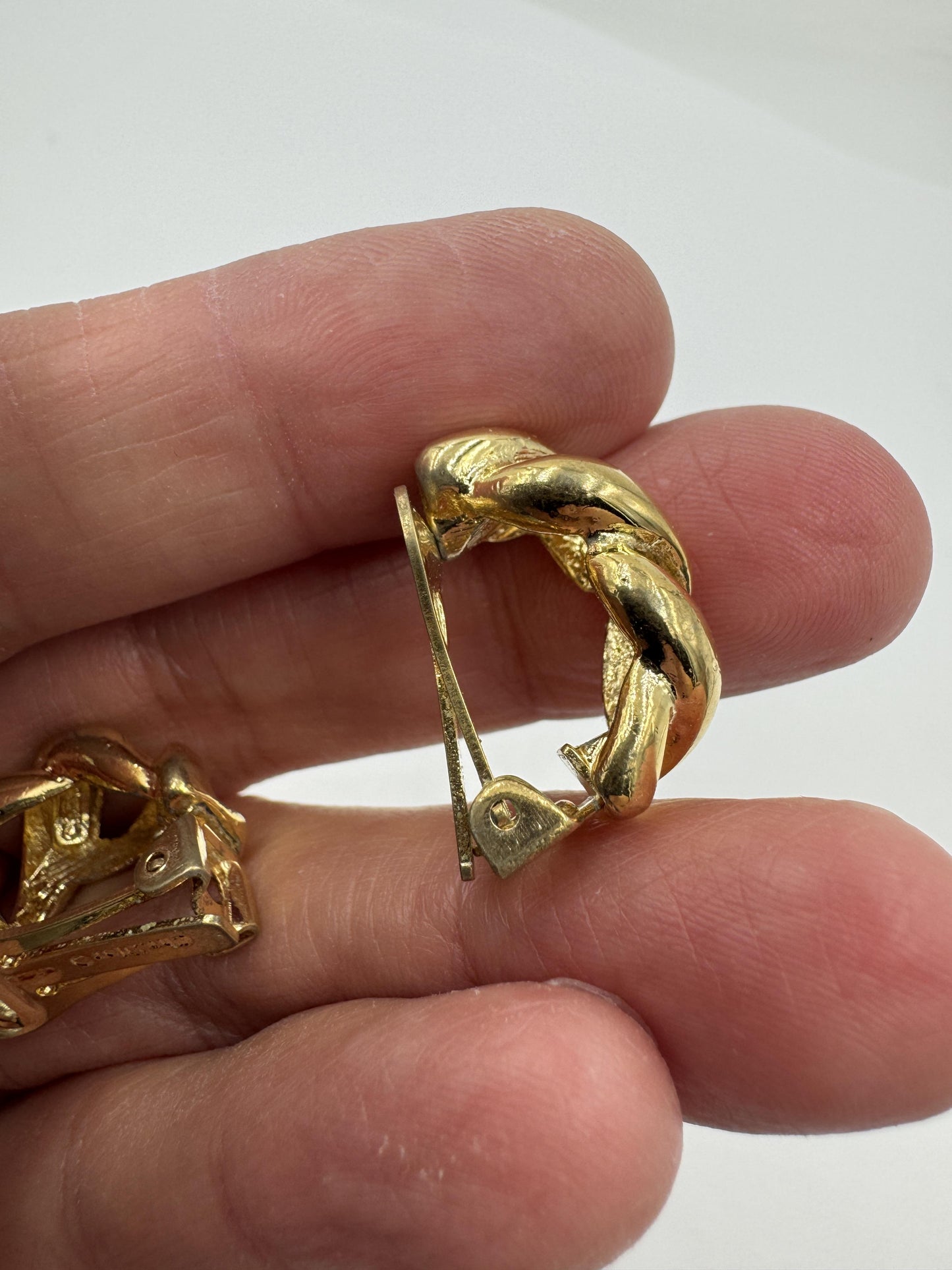 Vintage Christian Dior Gold Plated Clip on Earrings