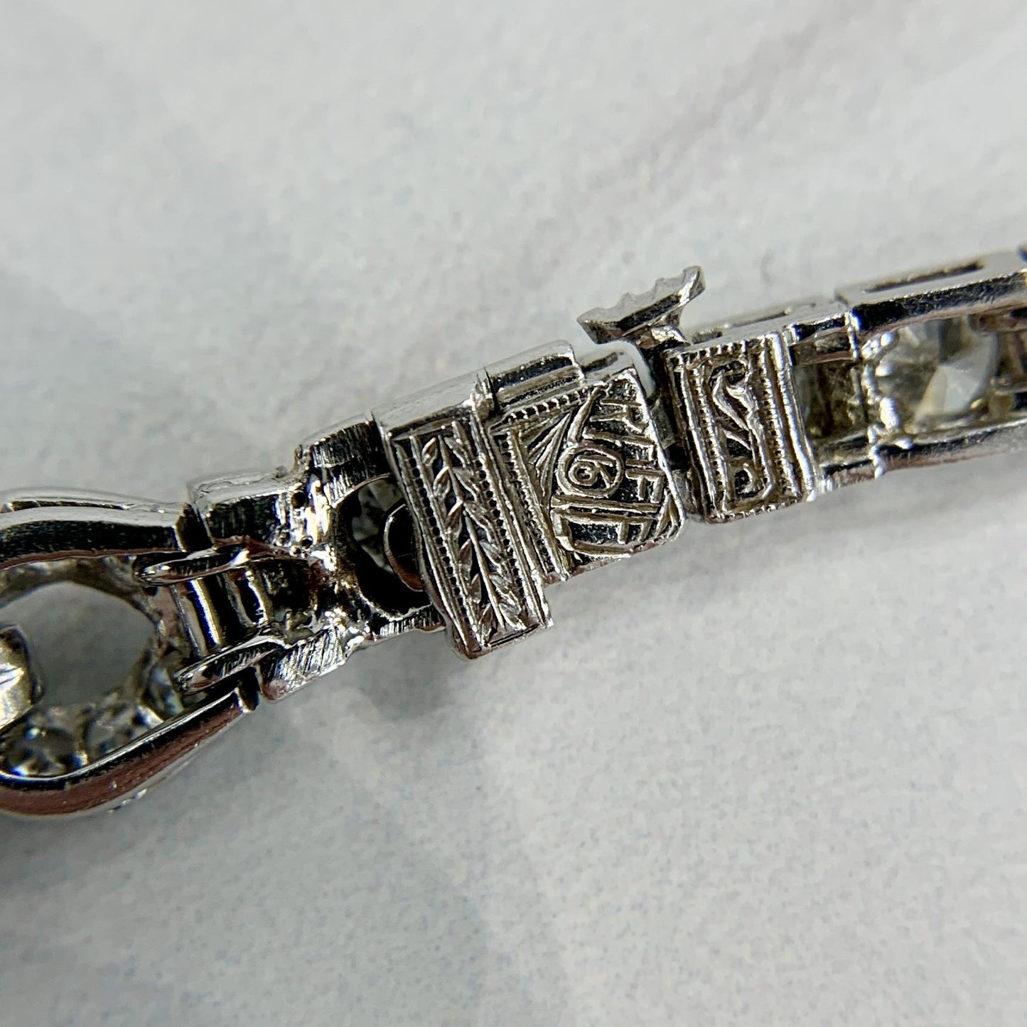 1930's Art Deco Old Cut Diamond Necklace Platinum