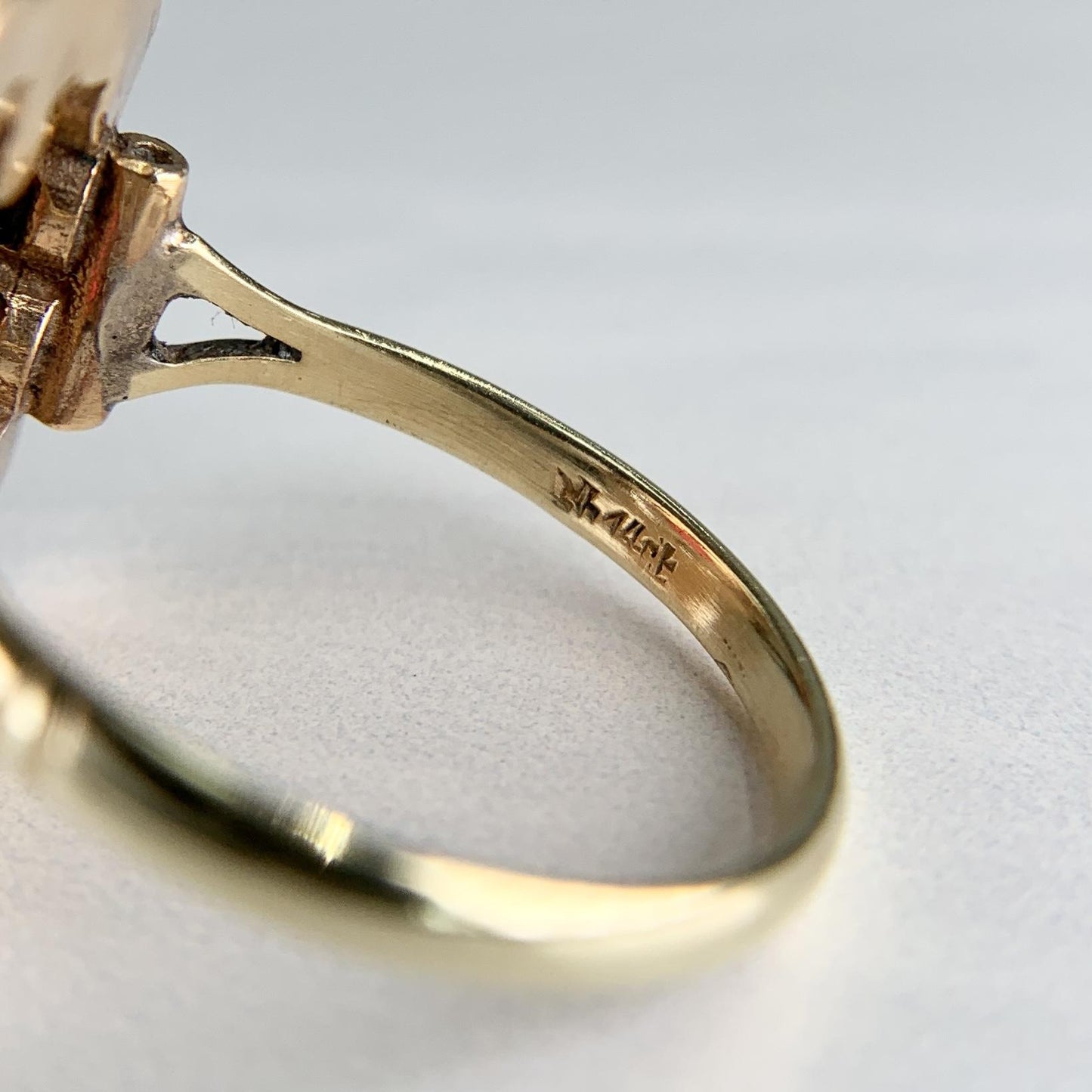 Antique Garnet Cabochon Ring 14k/Silver