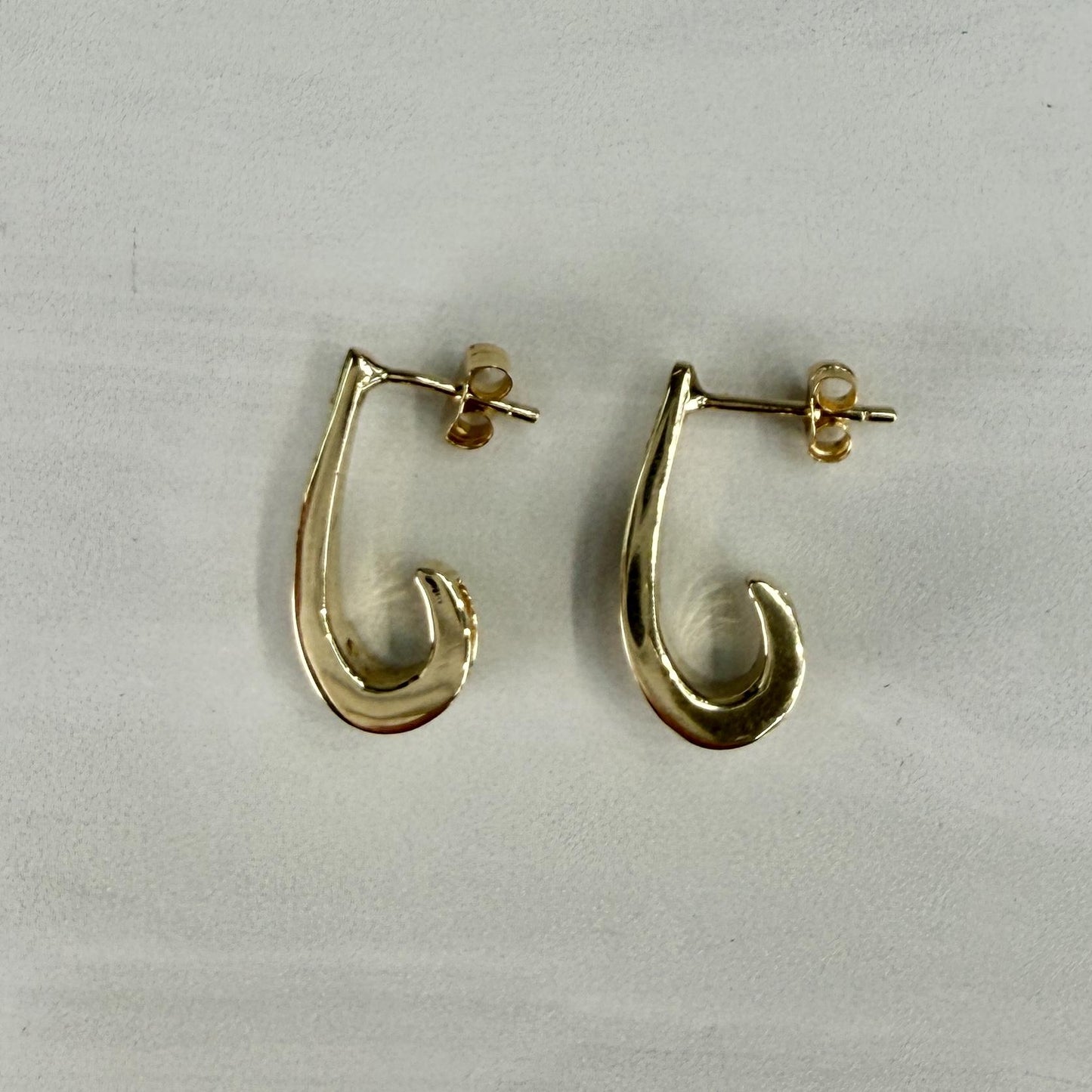 J Half Hoop Diamond Earrings 14k