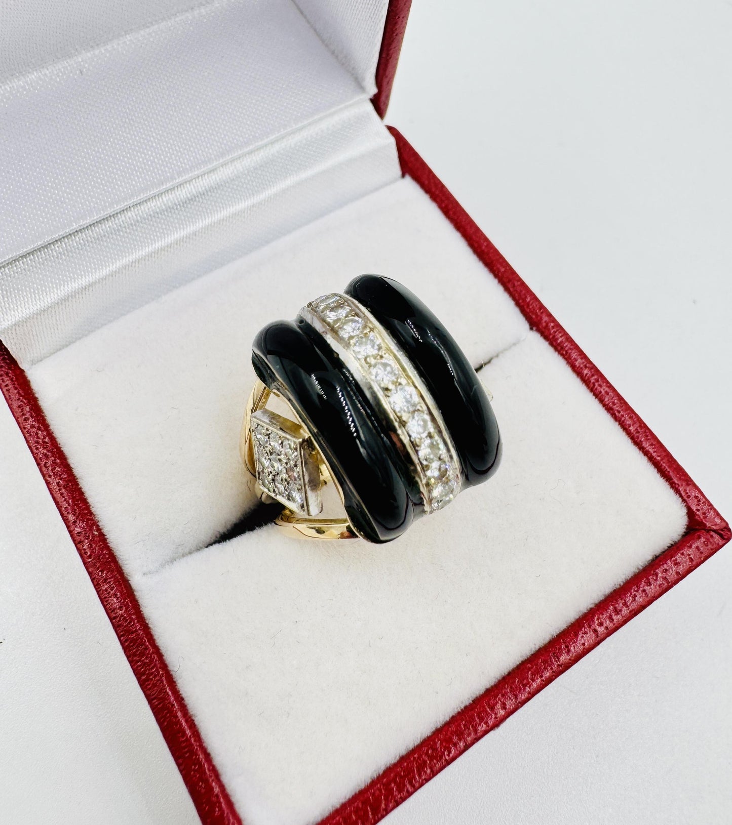 Vintage Diamond Onyx Cocktail Ring