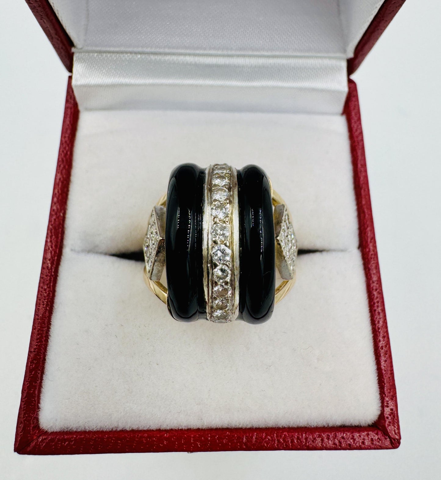 Vintage Diamond Onyx Cocktail Ring