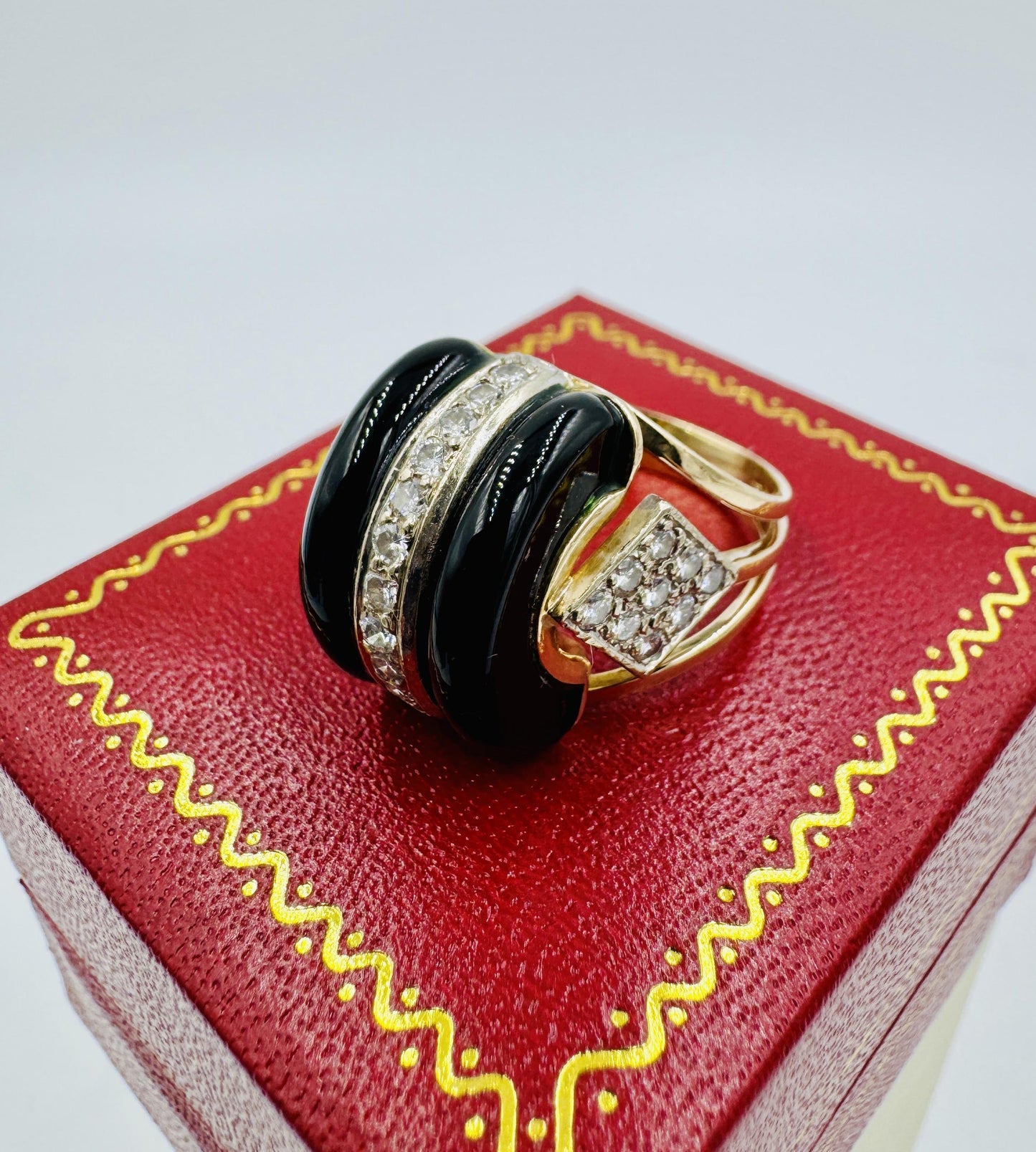 Vintage Diamond Onyx Cocktail Ring