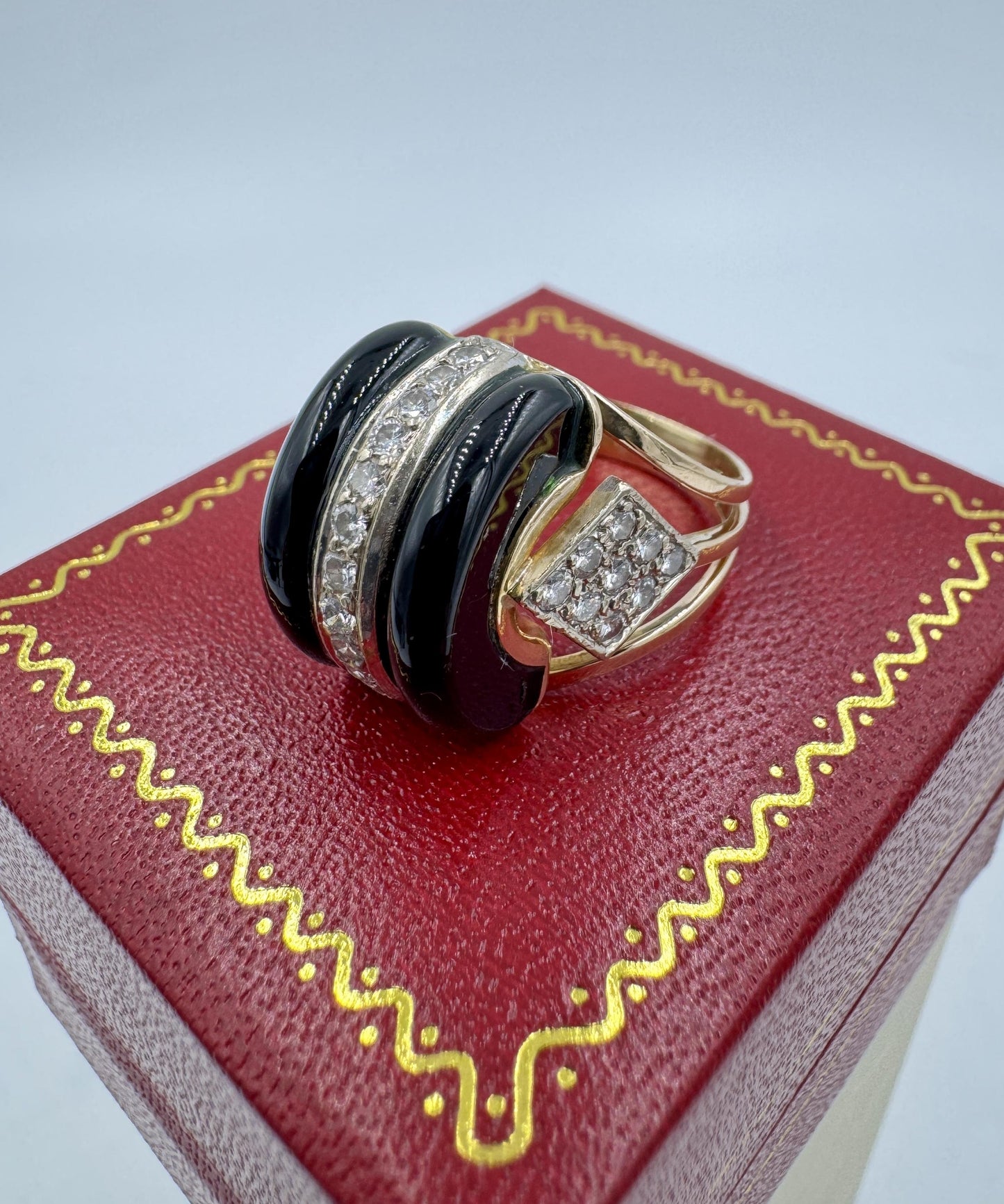 Vintage Diamond Onyx Cocktail Ring