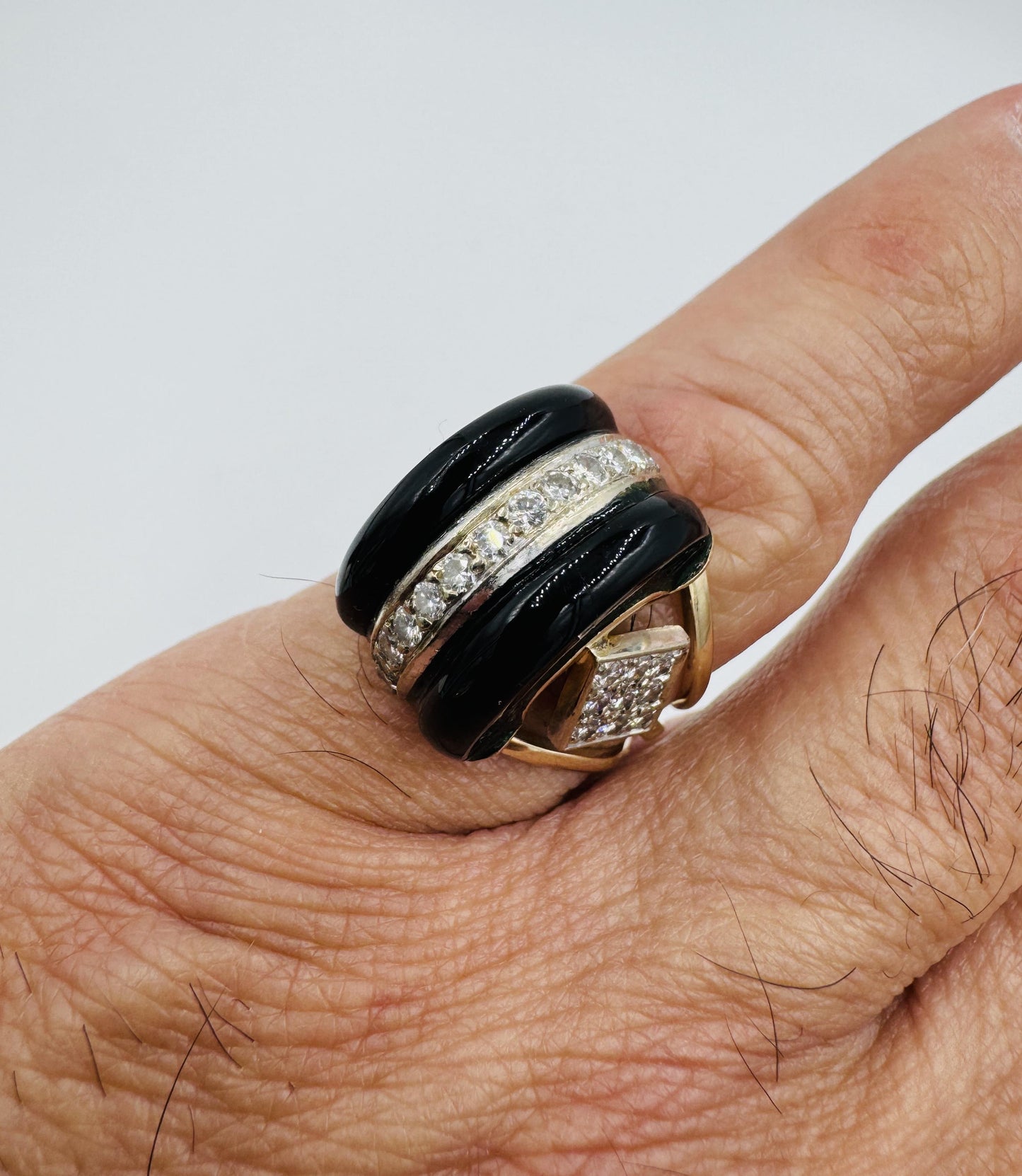 Vintage Diamond Onyx Cocktail Ring